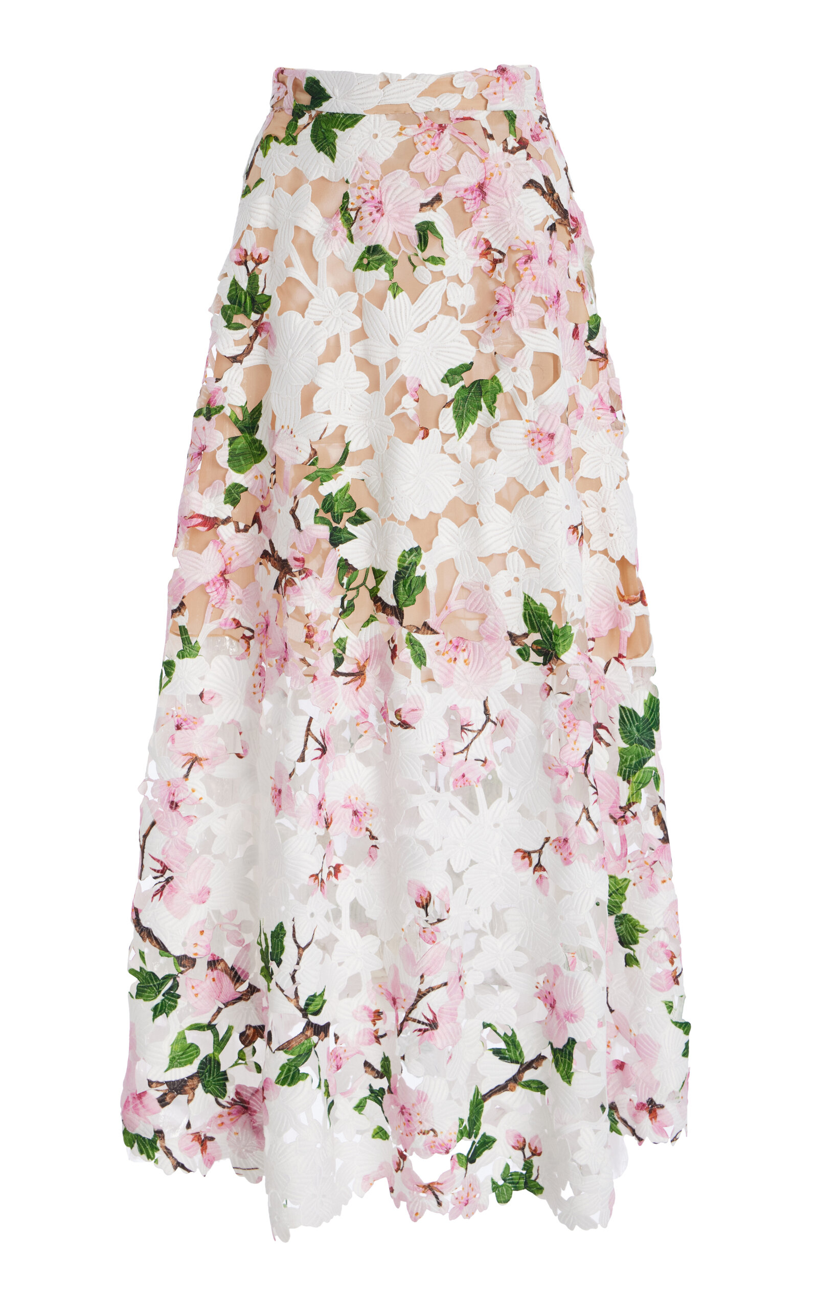 Floral Guipure Midi Skirt