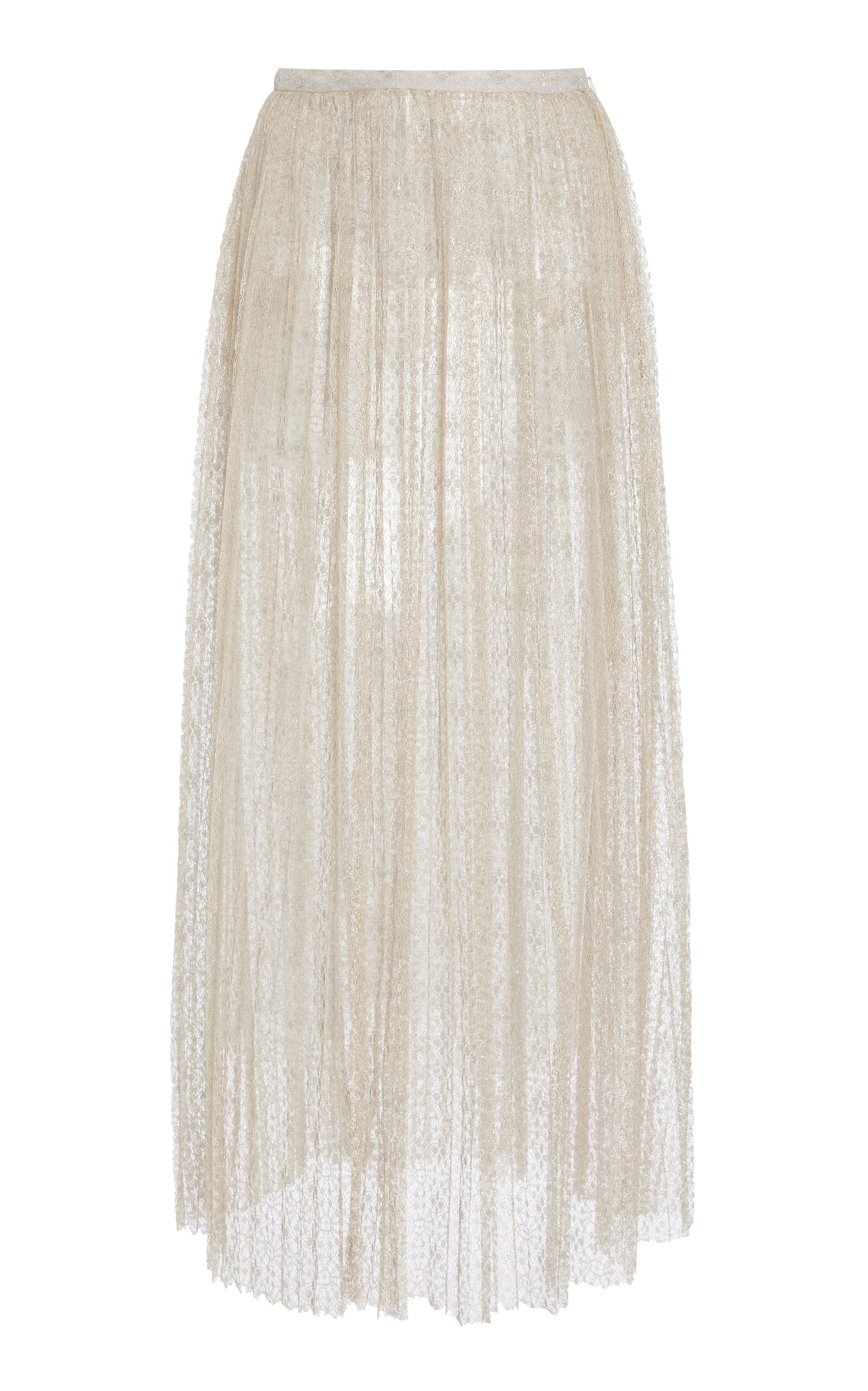 Maren Pleated Metallic Lace Skirt