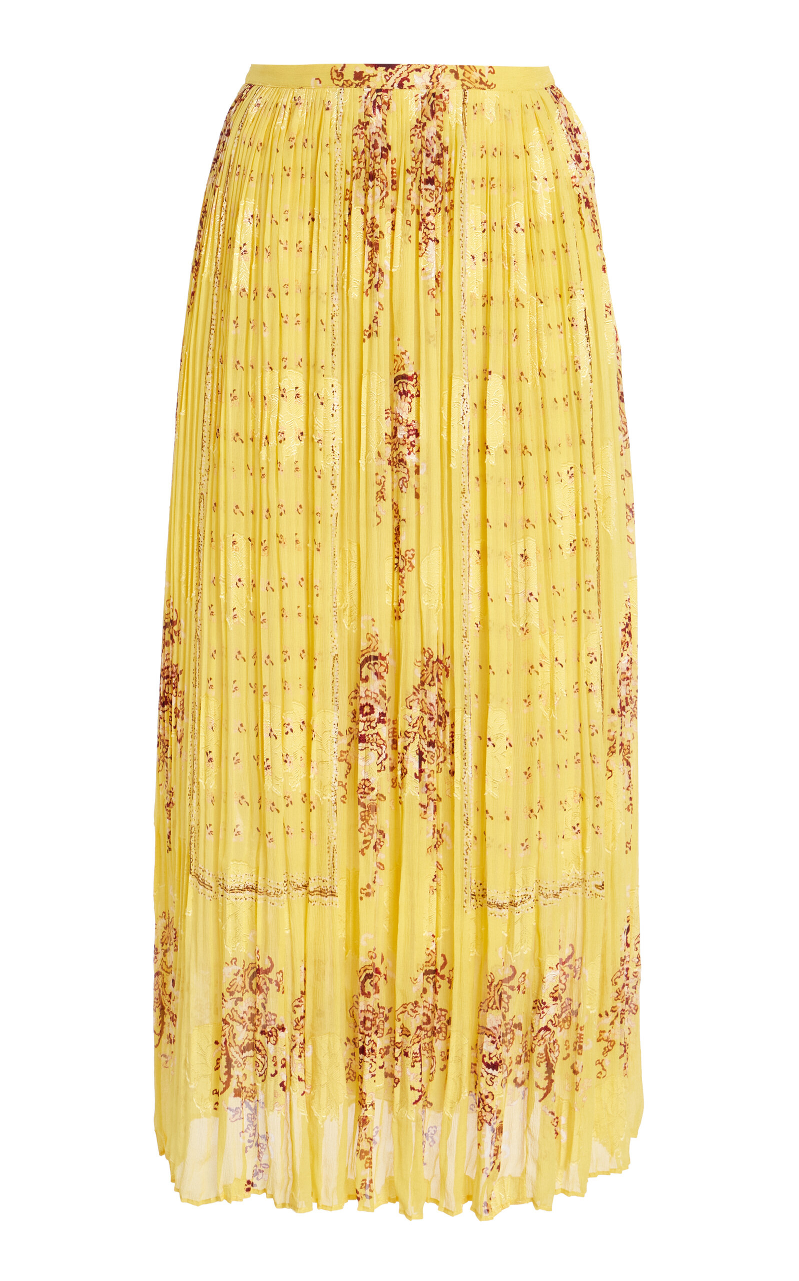 Brion Pleated Silk Skirt