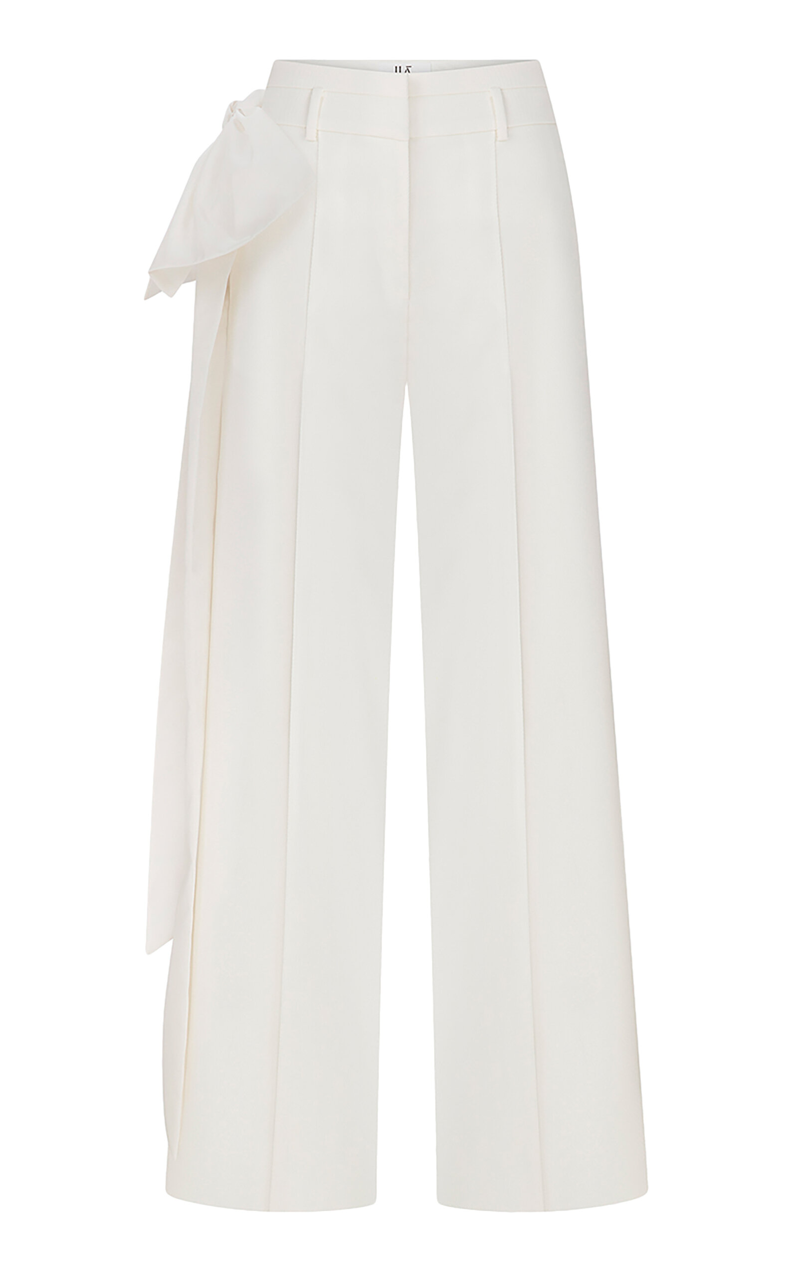 . Poppy Bow-Detailed Suiting Wide-Leg Pants