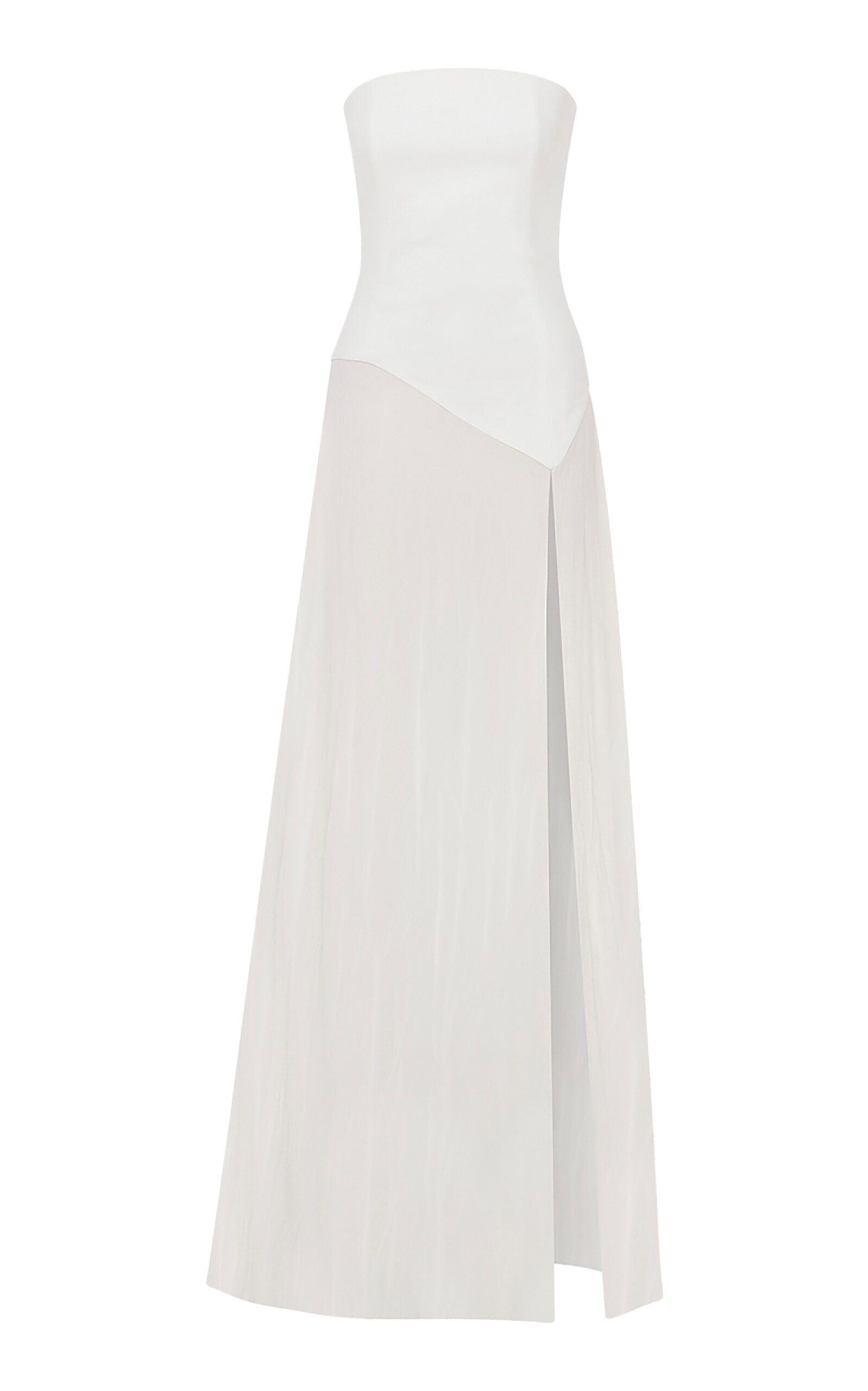 . Christina Satin-Chiffon Maxi Dress