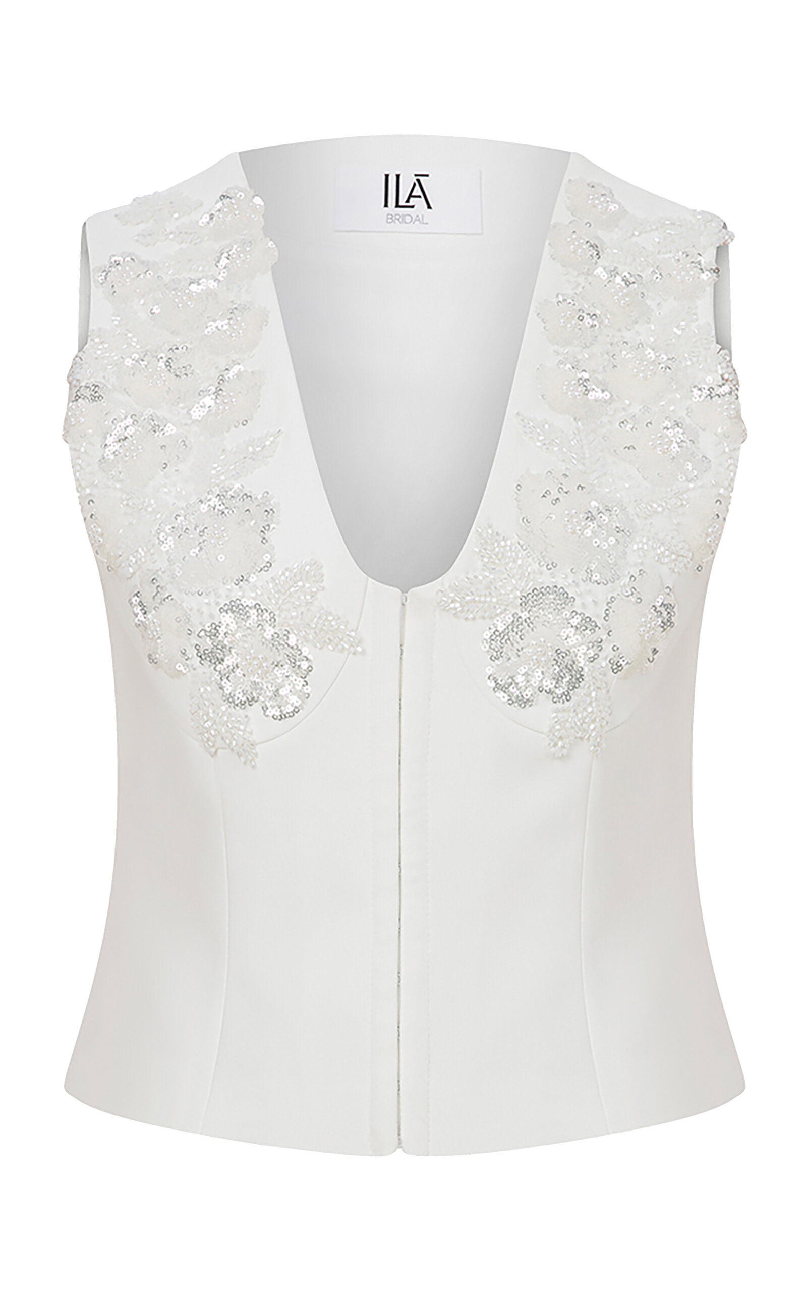 . Terry Sequined Crepe Vest