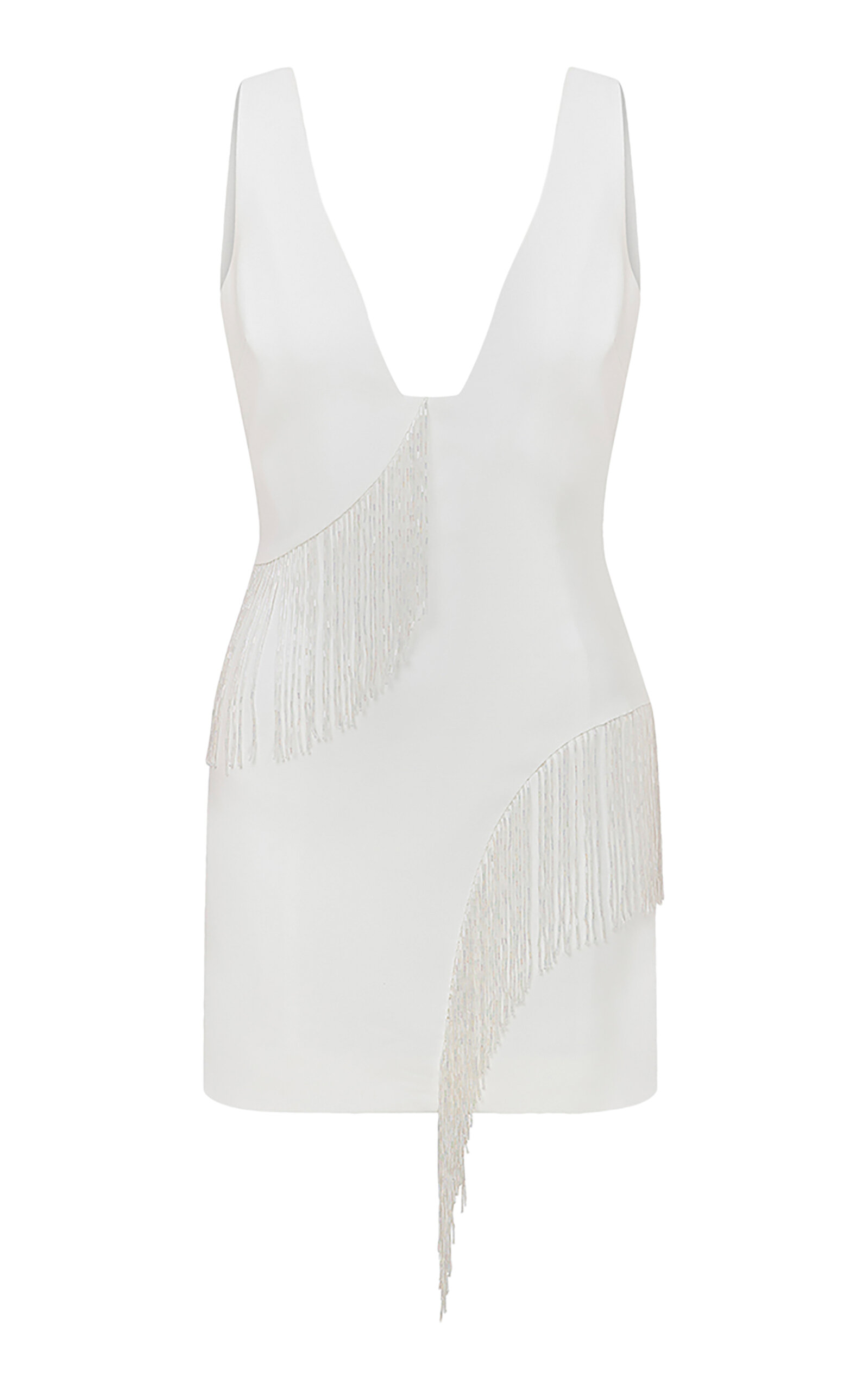 . Belle Fringed Crepe Mini Dress