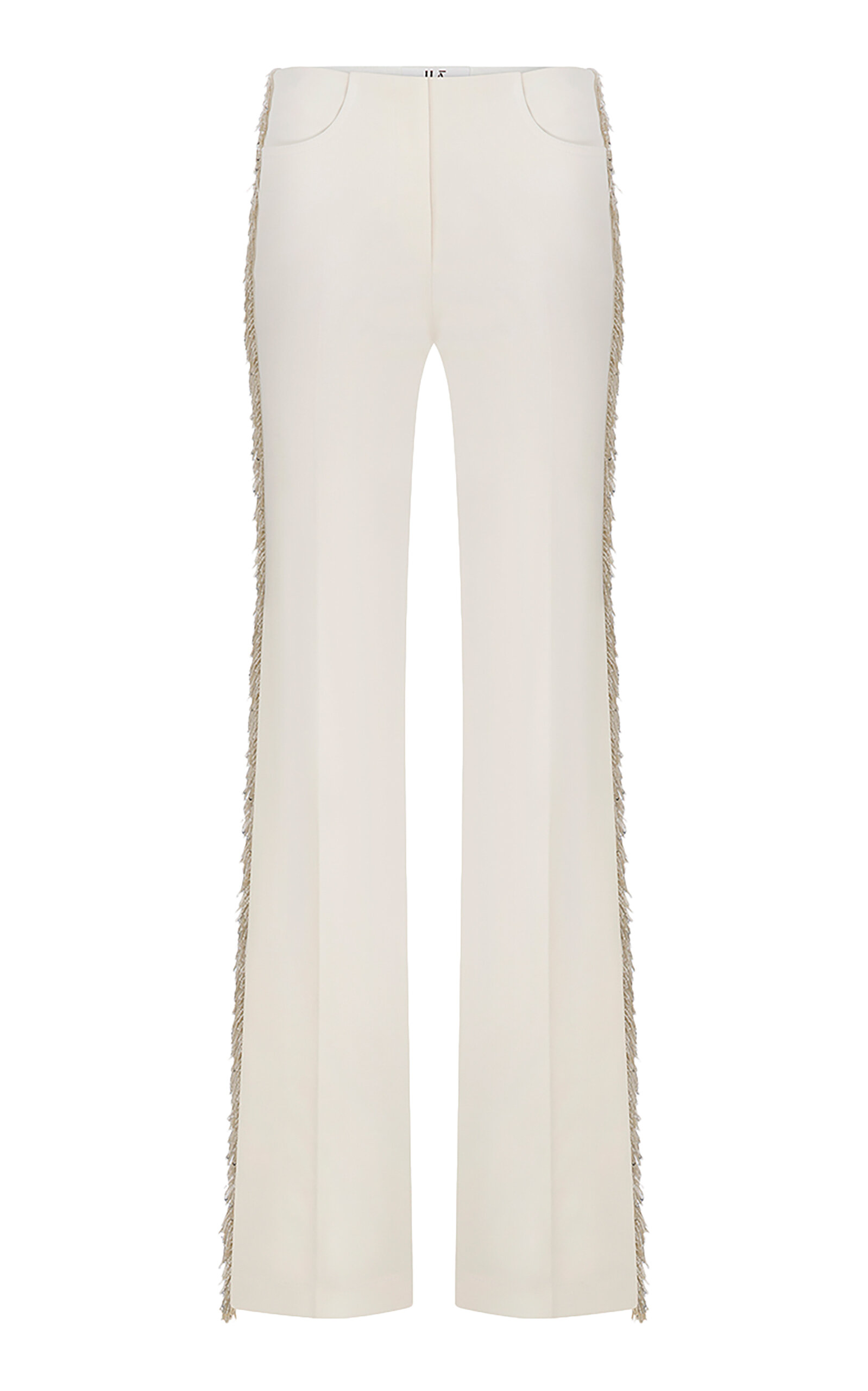 . Macris Low-Rise Embellished Crepe Straight-Leg Pants