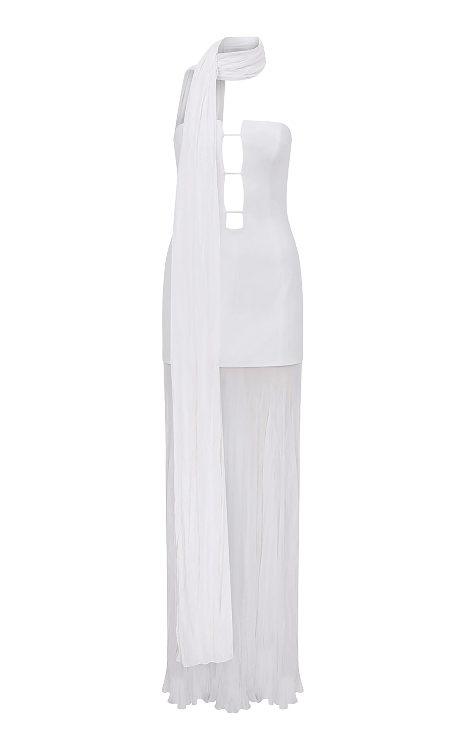 . Laura Chiffon-Trimmed Crepe Maxi Dress