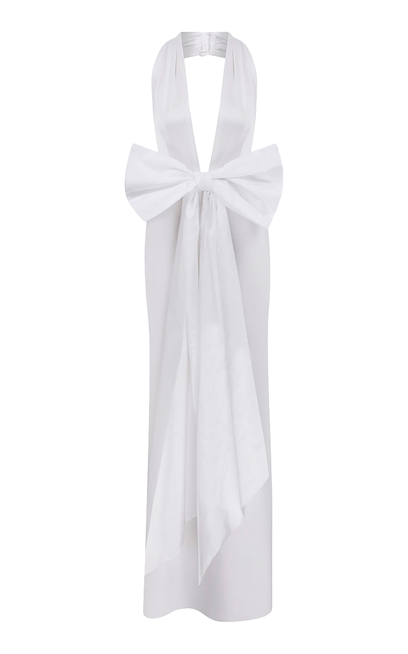 . Danielle Bow-Detailed Satin Maxi Dress