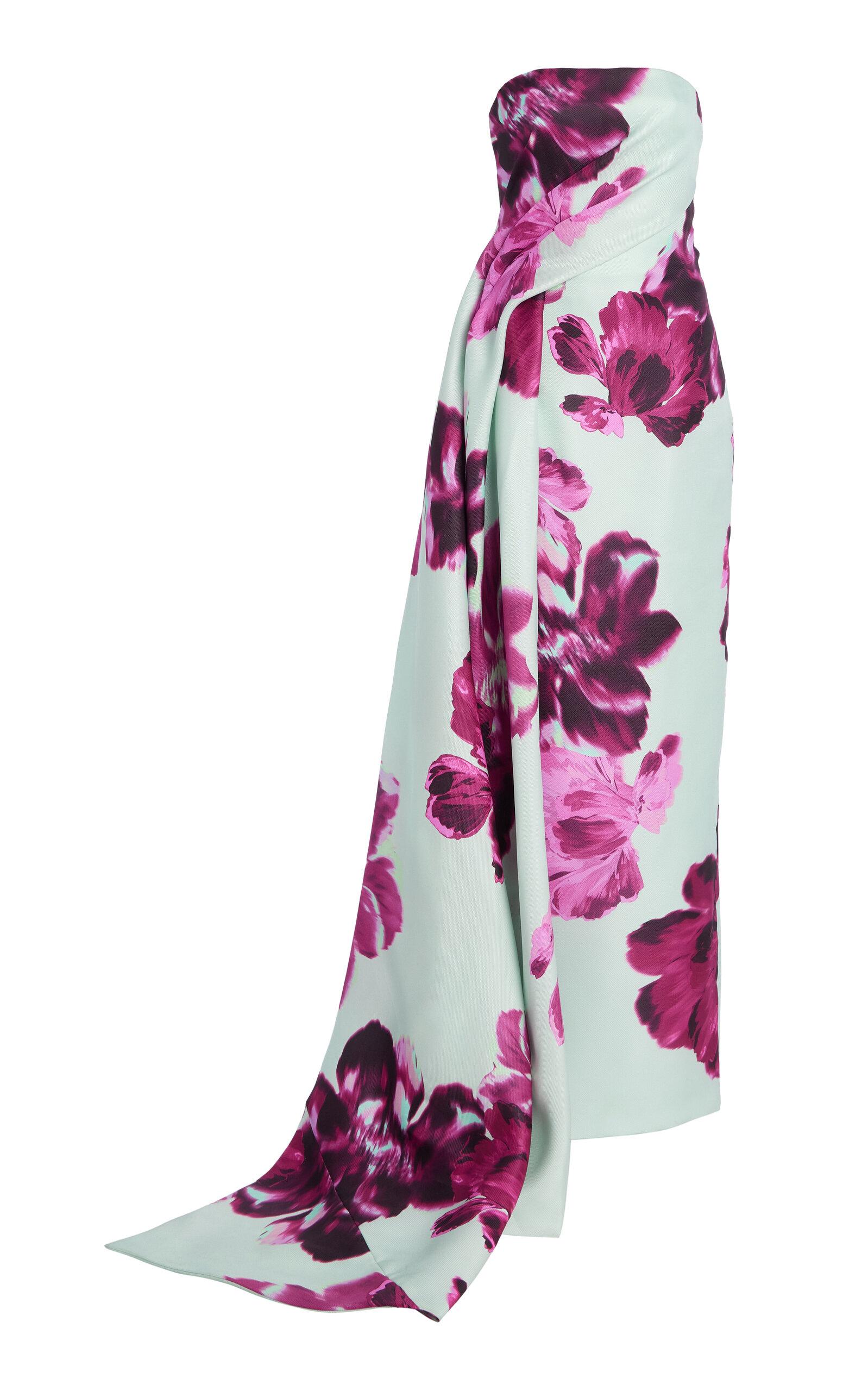 Printed Silk Column Gown