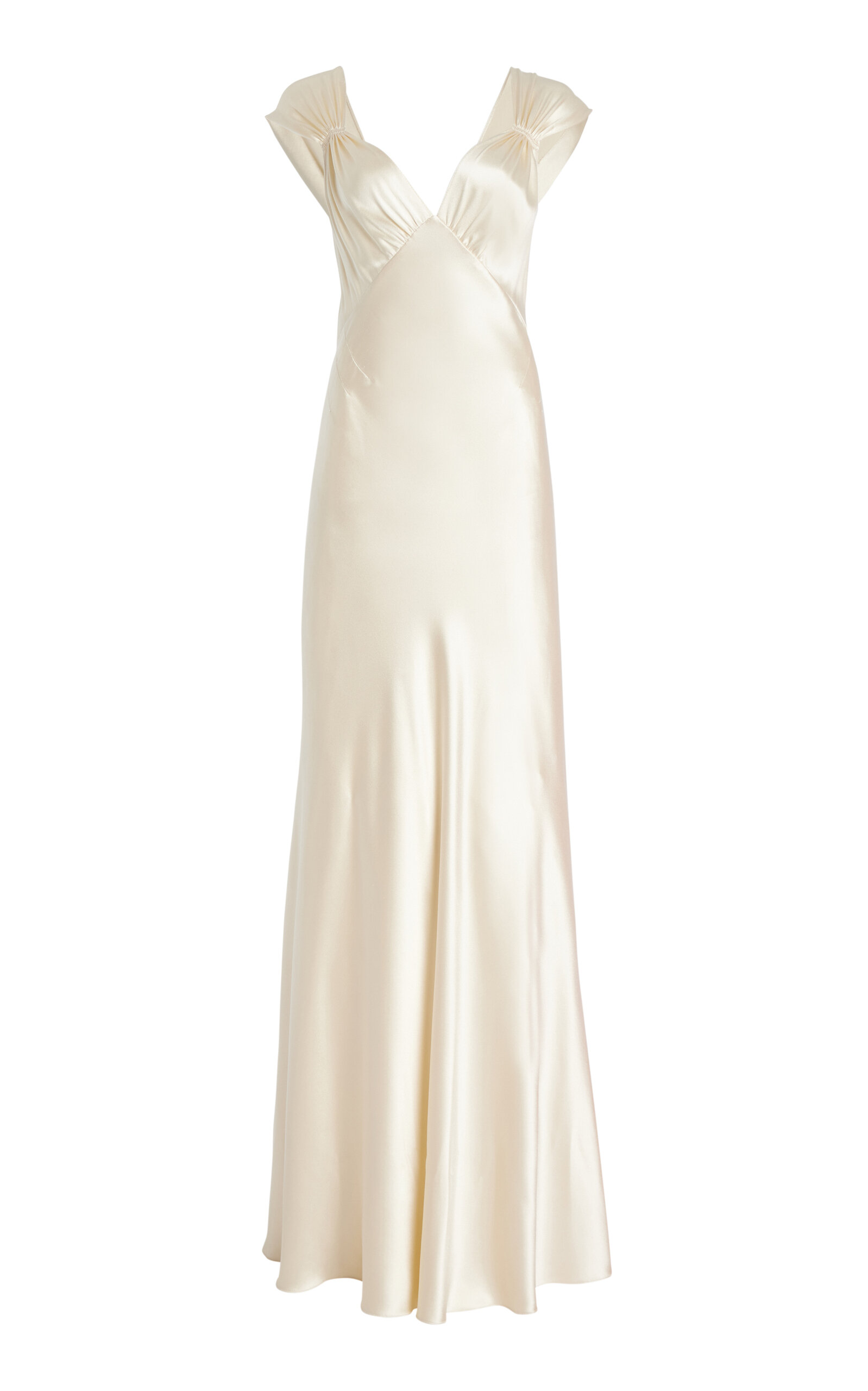 Draped Crepe-Satin Gown