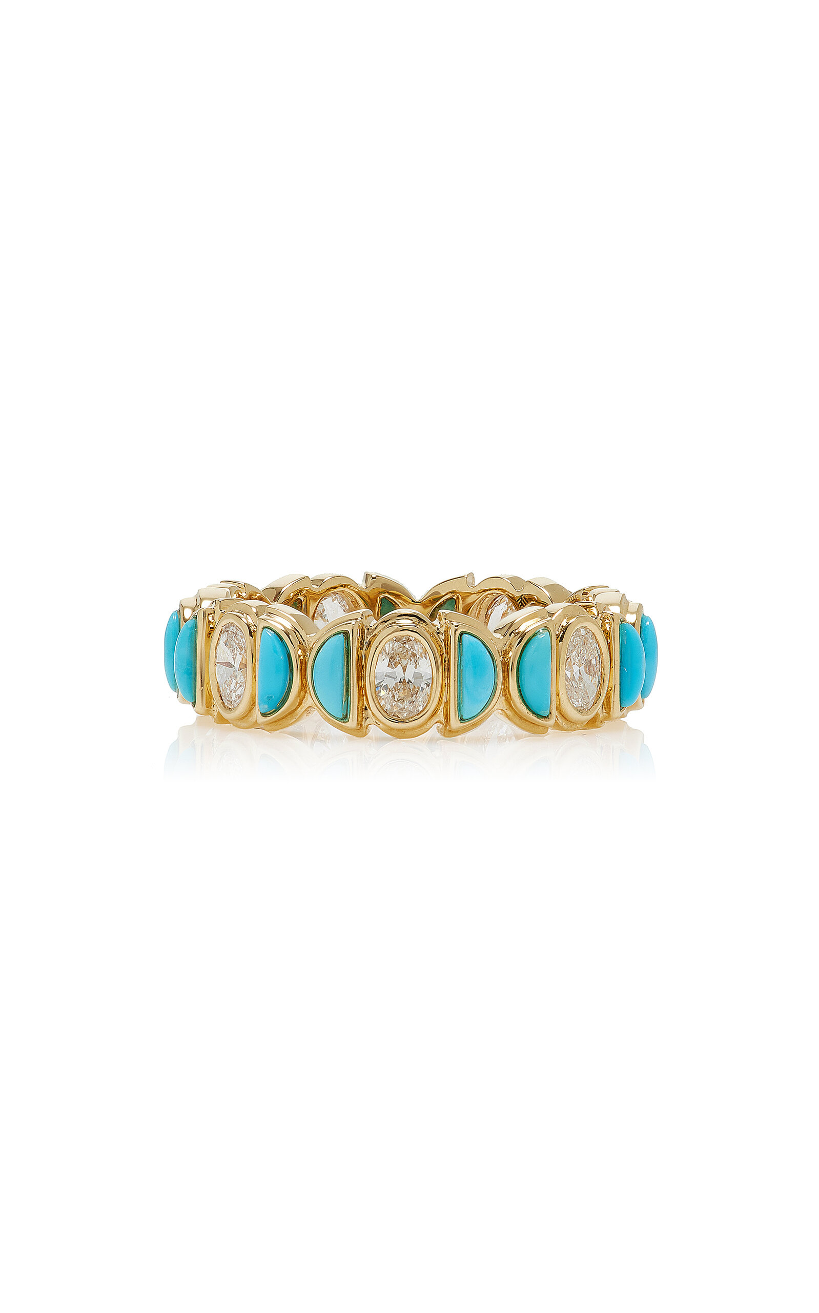 Bébé 18K Yellow Gold Turquoise; Diamond Ring