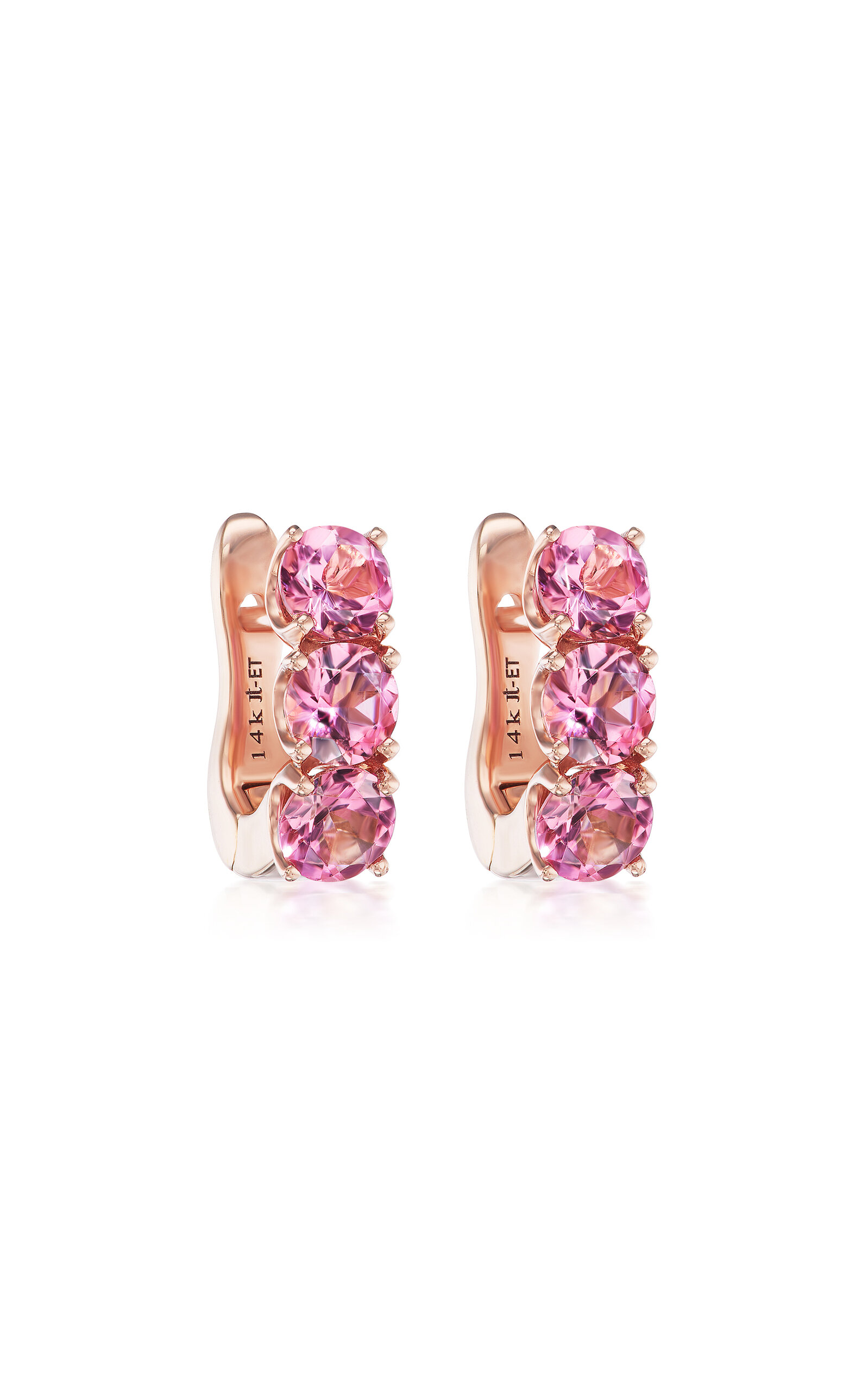 14K Rose Gold 4mm Super Hugs with Pink Tourmaline