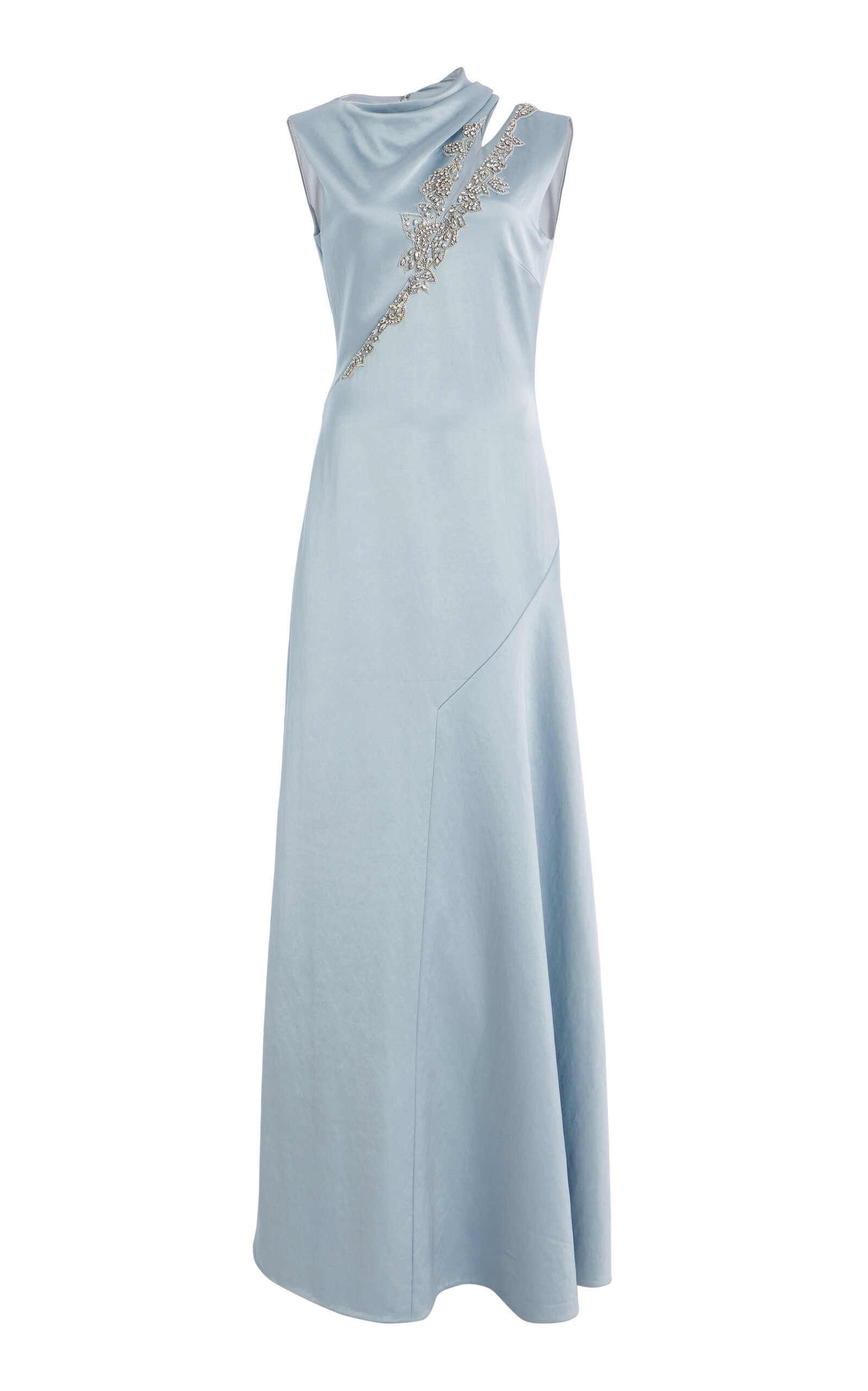 Embellished Satin Gown