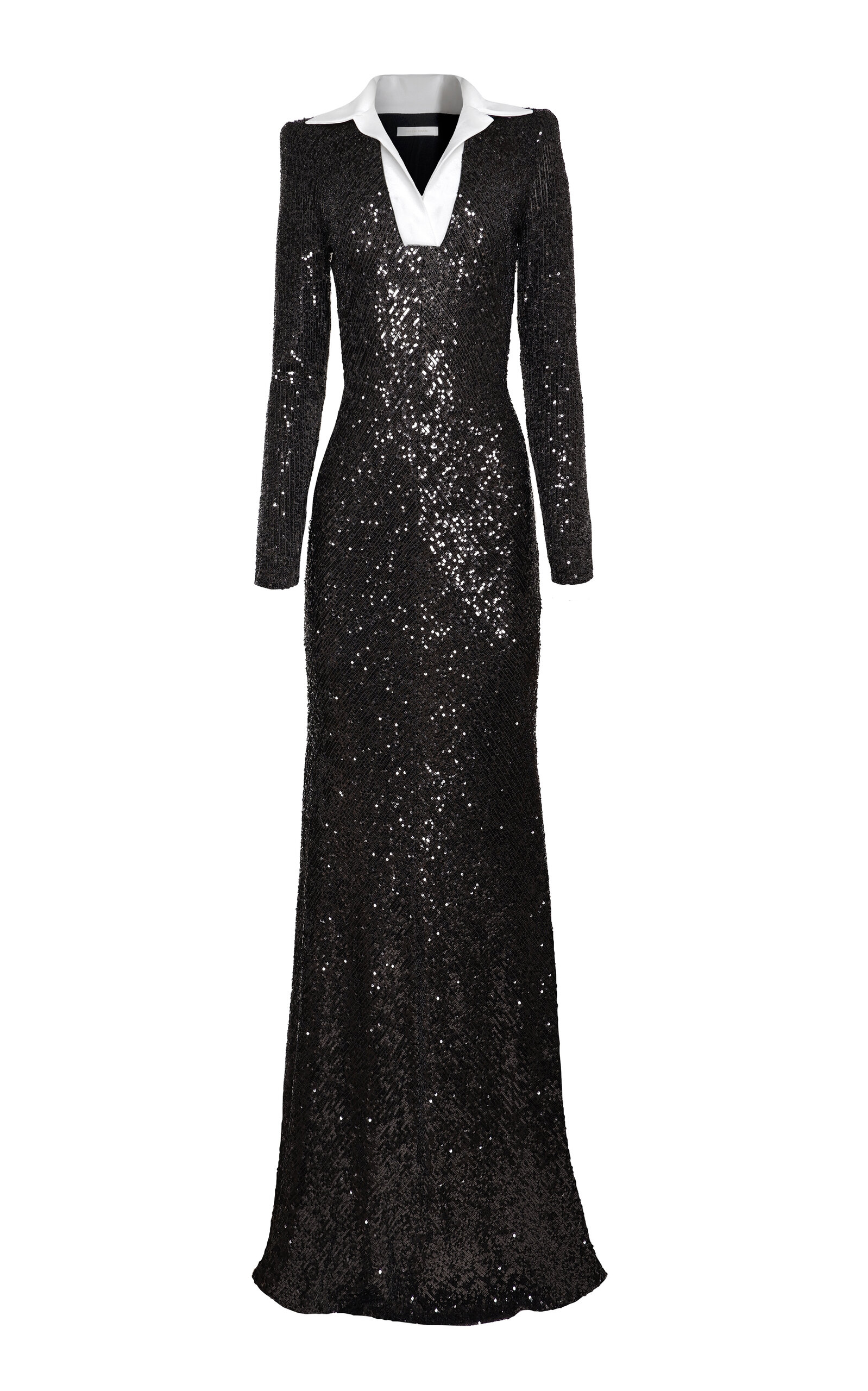 Sequined Long Sleeve Gown