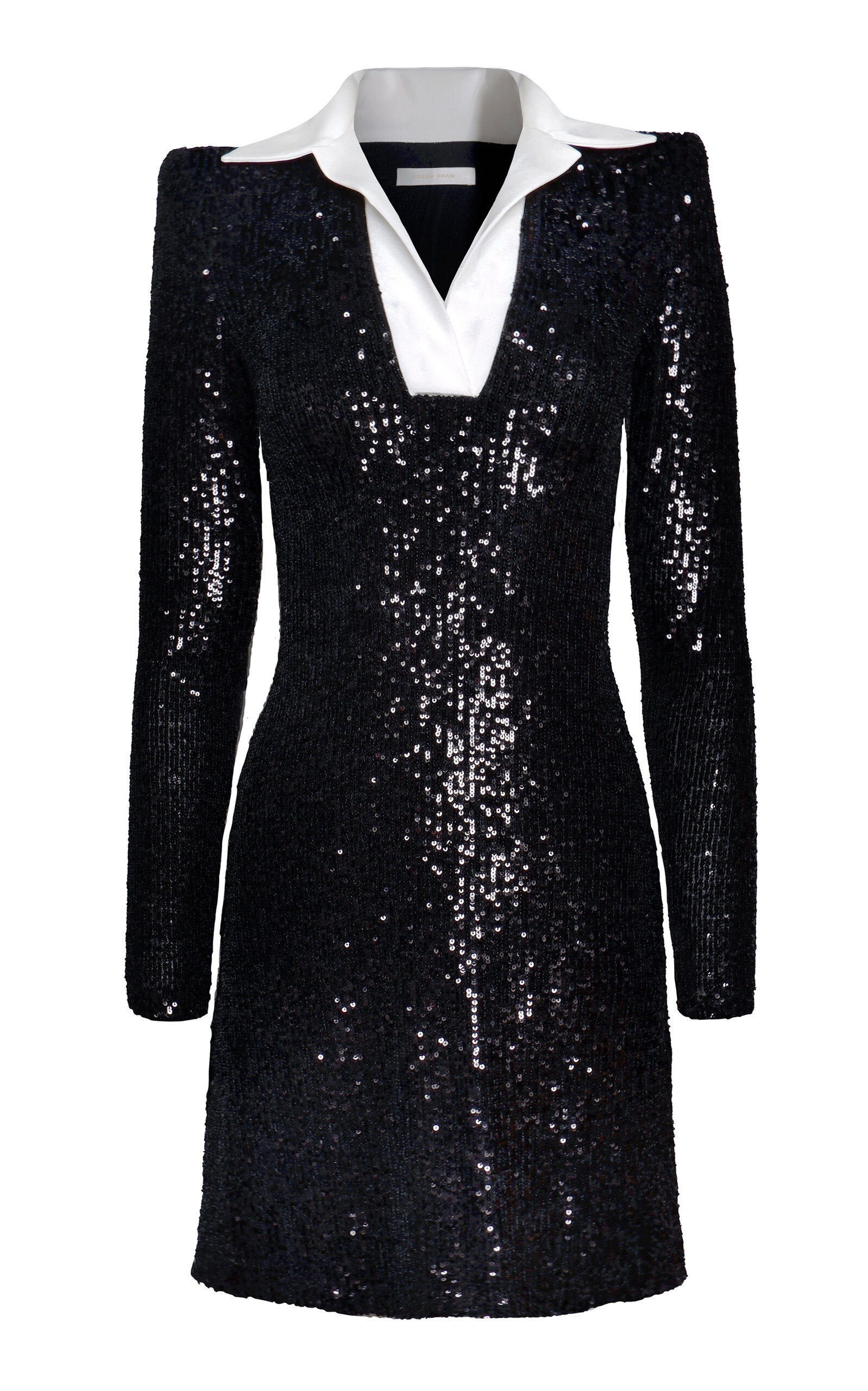 Collared Sequined Midi Dress