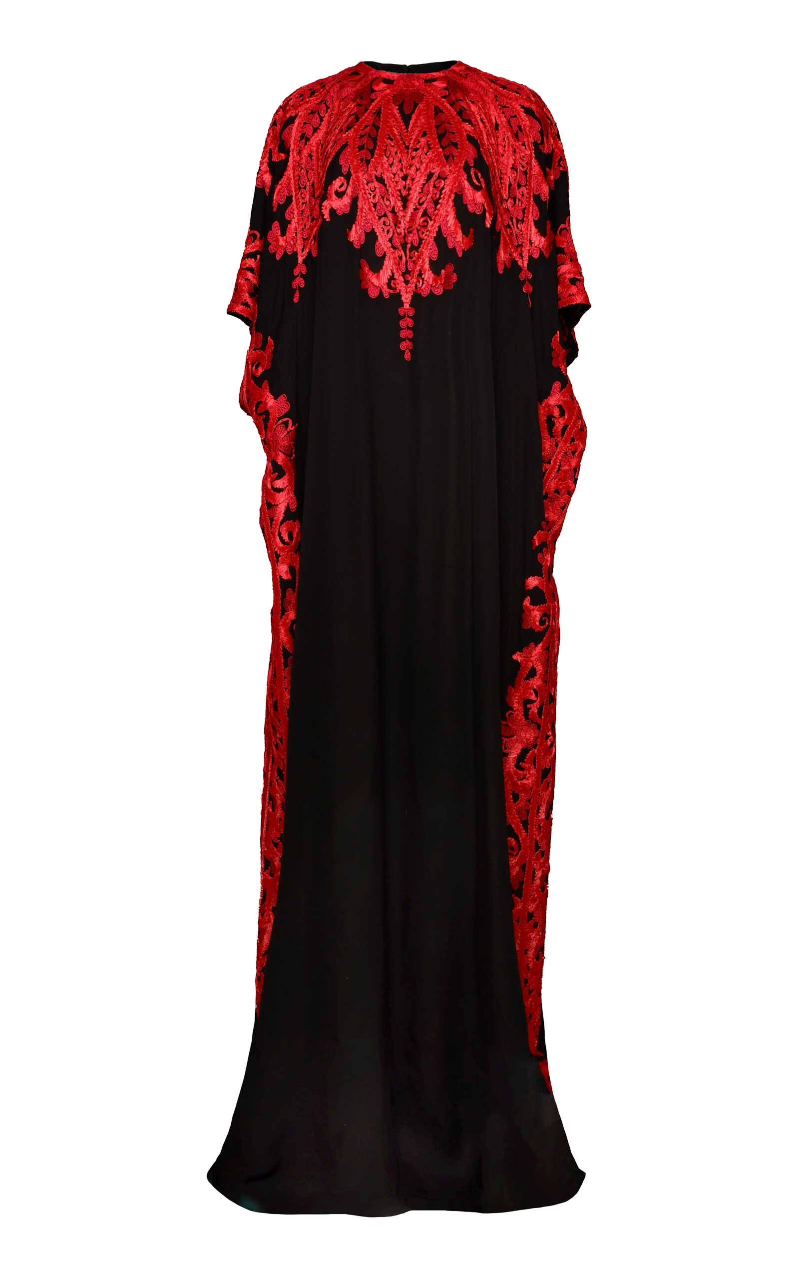 Ribbon Embroidered Silk Caftan