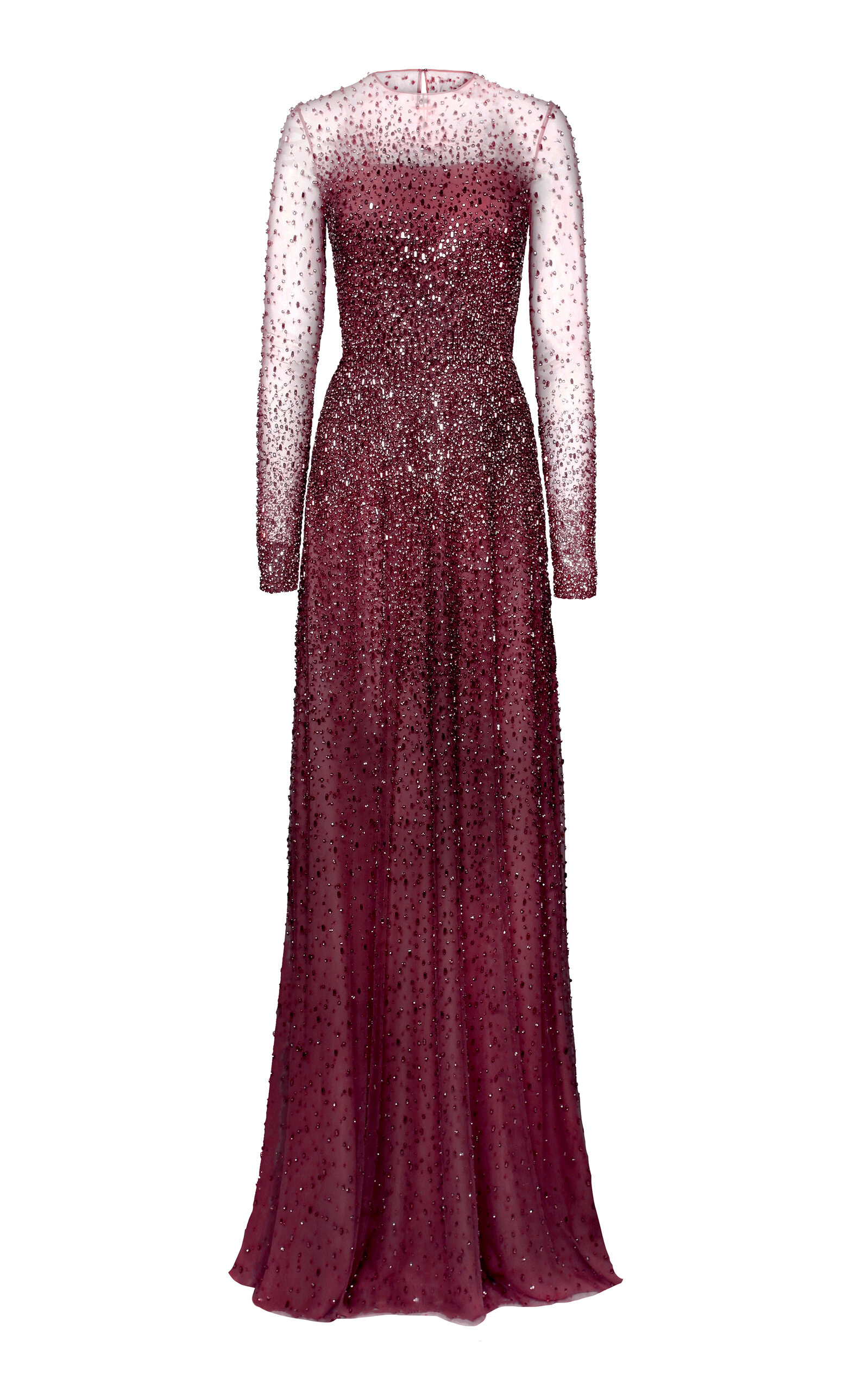 Ombre Crystal-Embellished Gown