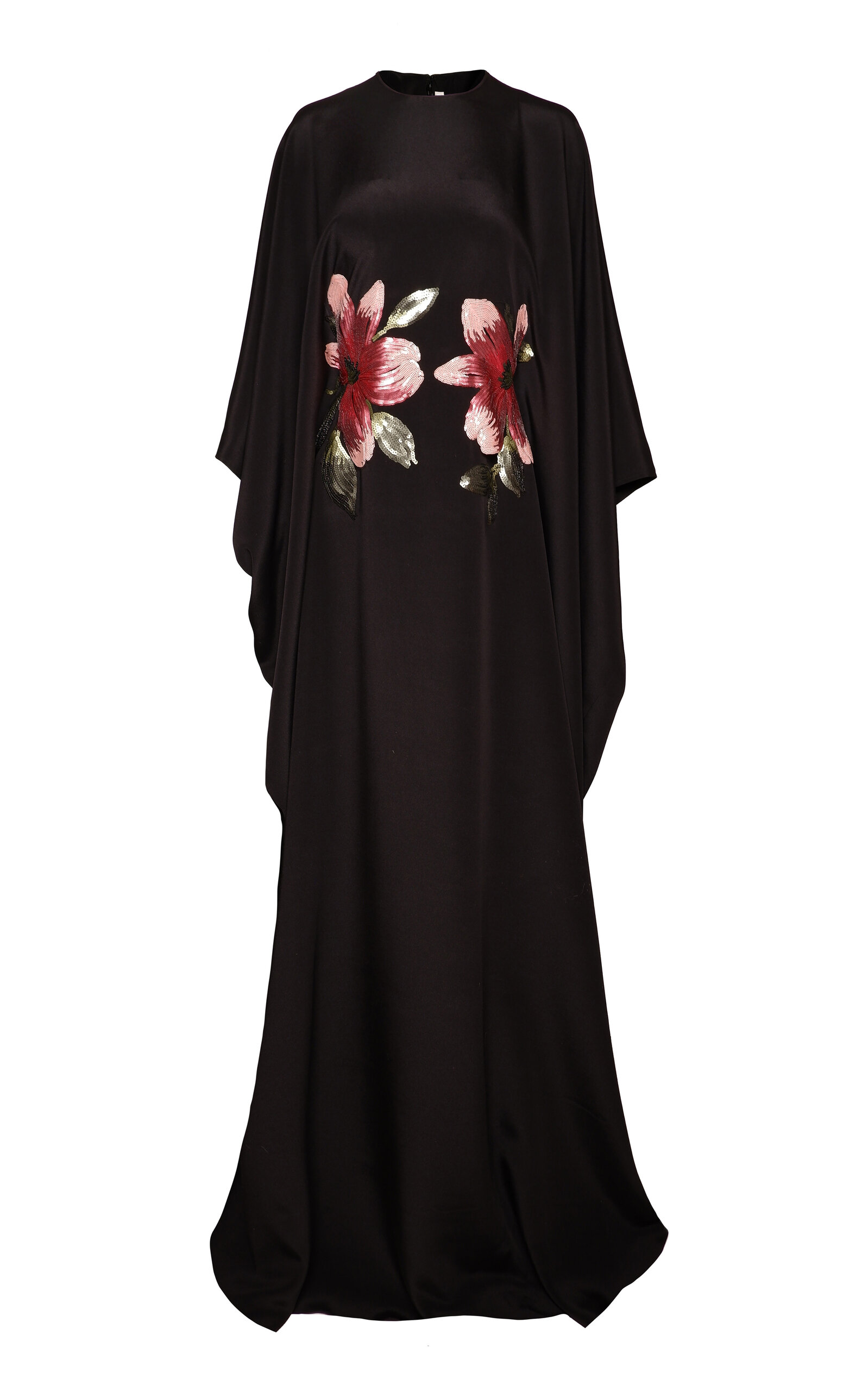 Floral Applique Silk Caftan