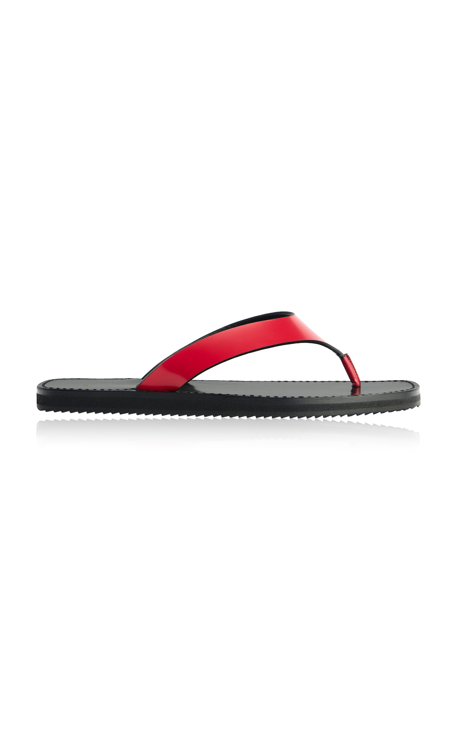 Vermelho Brushed Leather Flip Flops