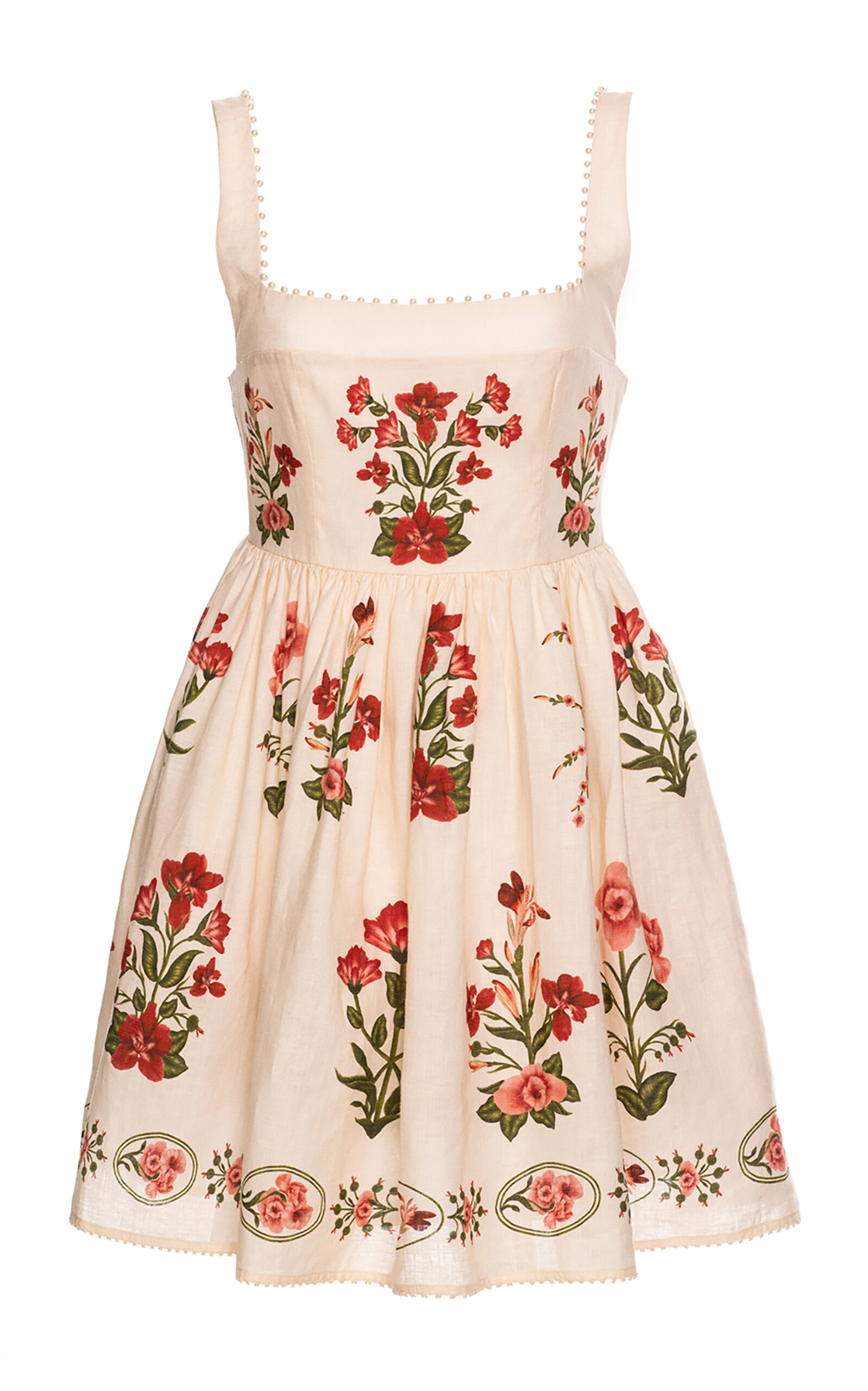 Barbara Floral Linen Mini Dress