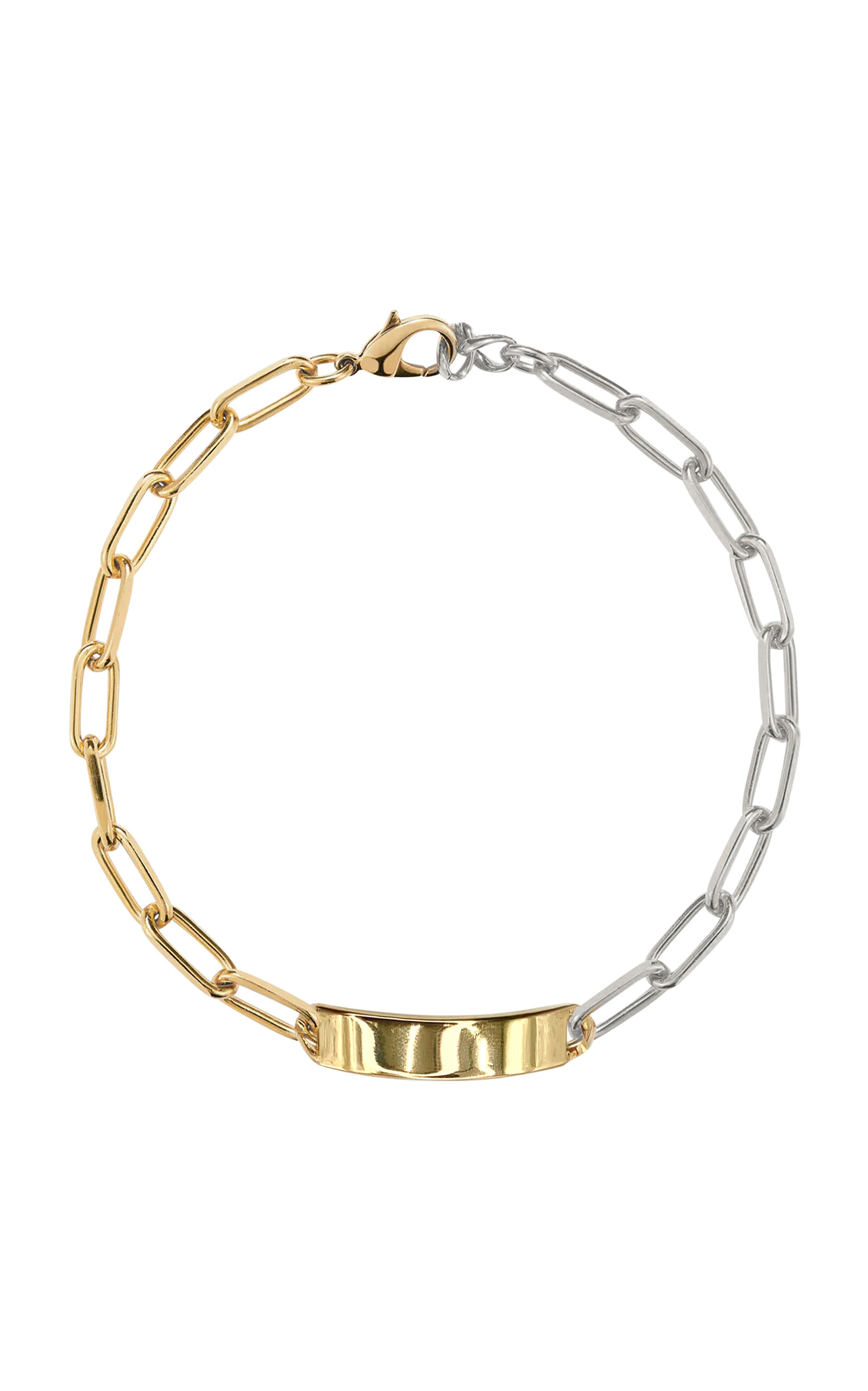 18k Gold and Silver Mixed Metal Choker Necklace