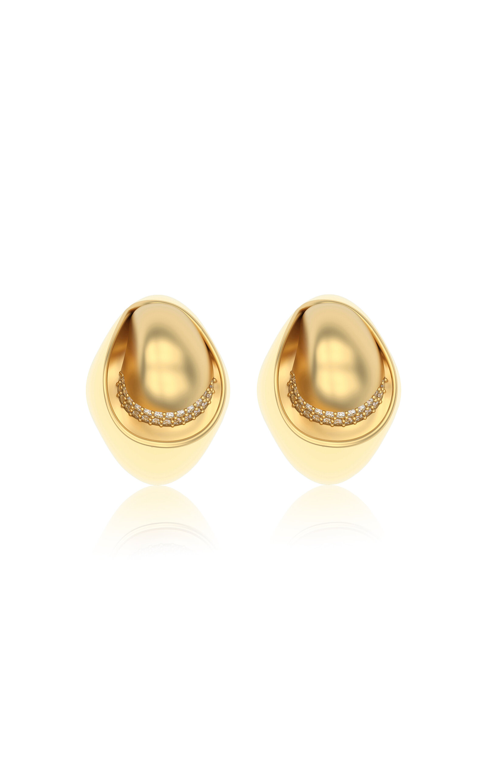 18k Gold Abstract Suspender Studs with Diamonds