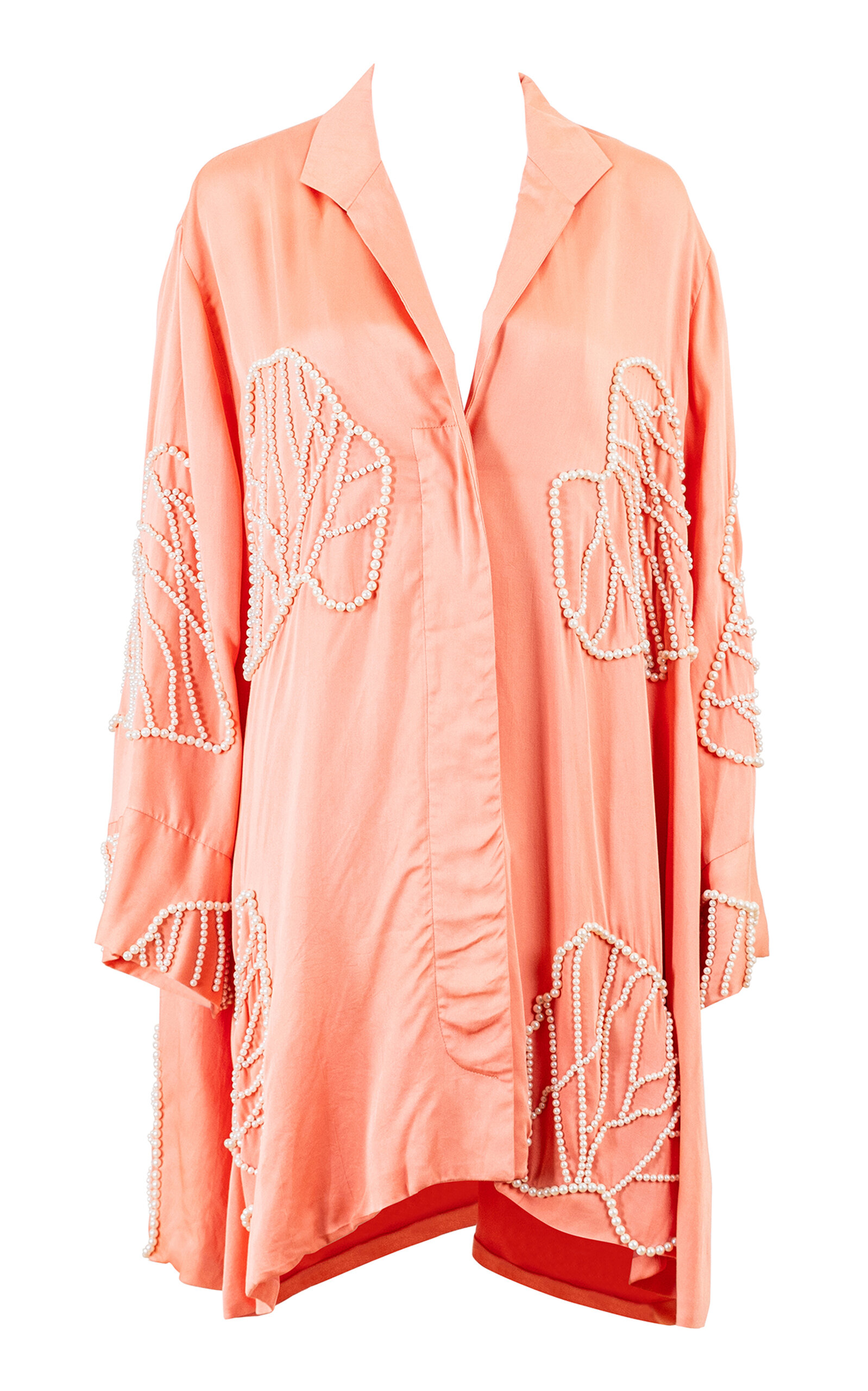 Pearl Embroidered Mini Coat Dress