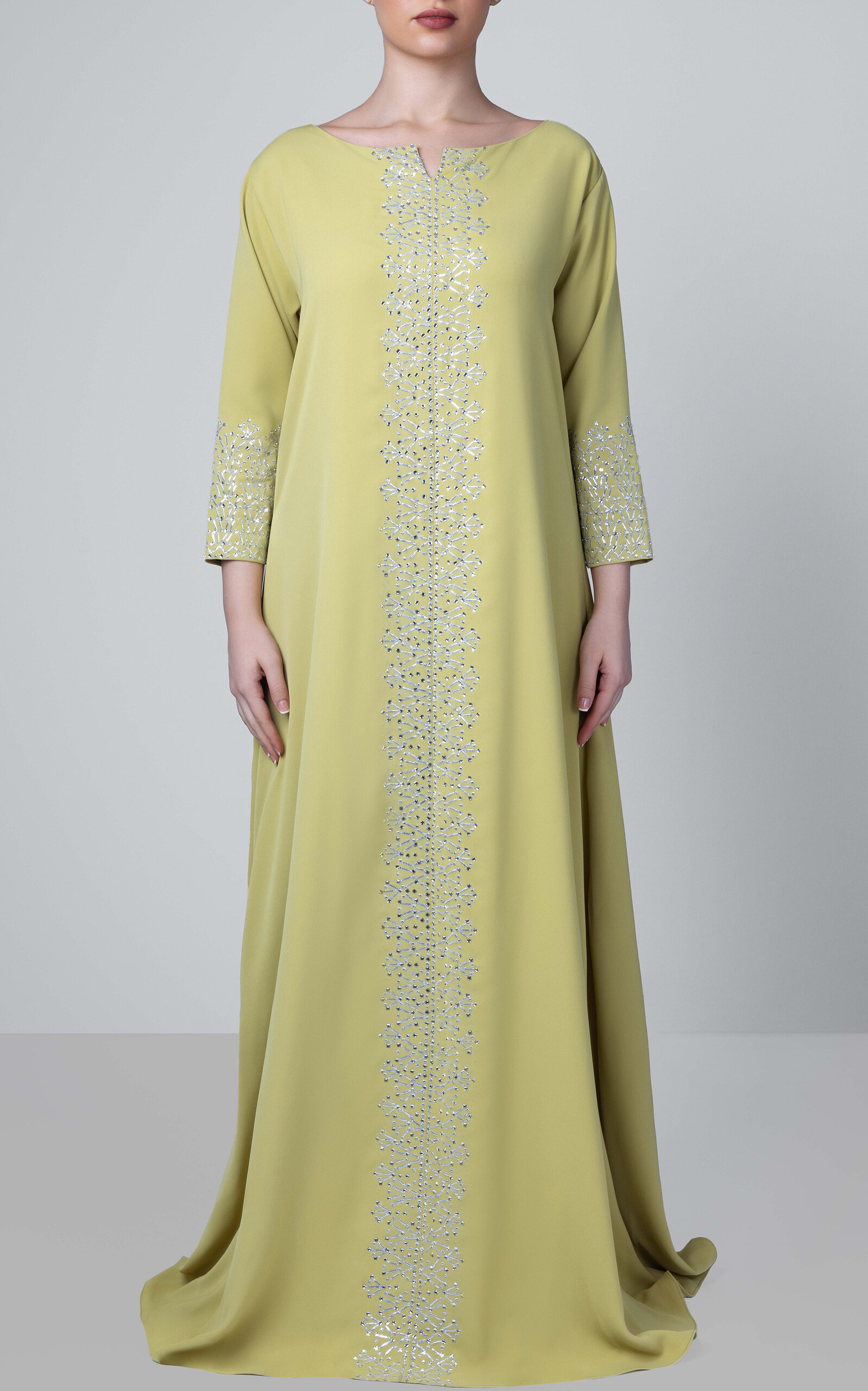 Beaded Crepe Caftan