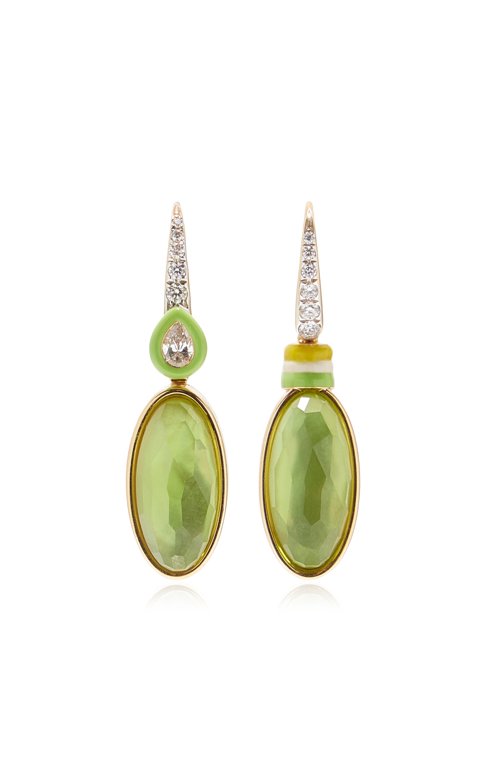 18K Yellow Gold Peridot Earrings