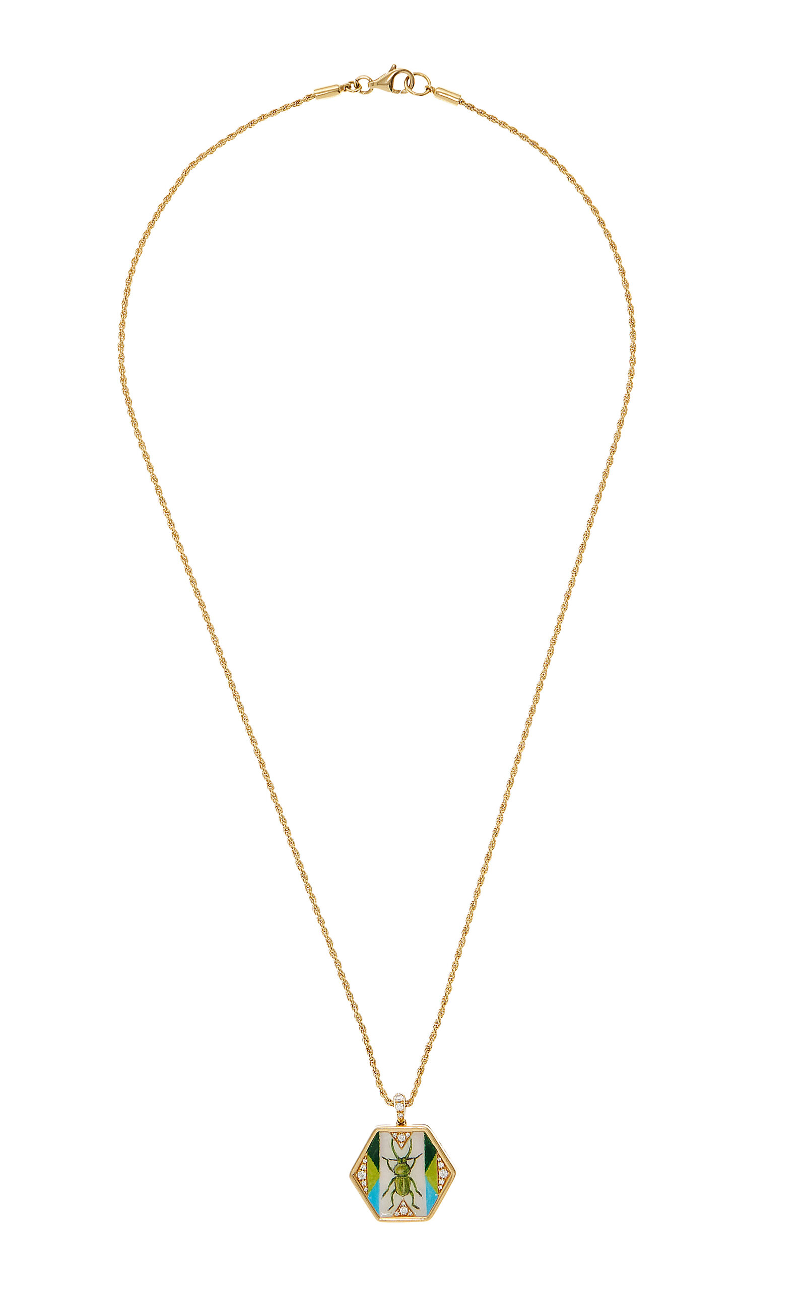 Change Your Stripes 18K Yellow Gold Diamond Got the Bug Necklace