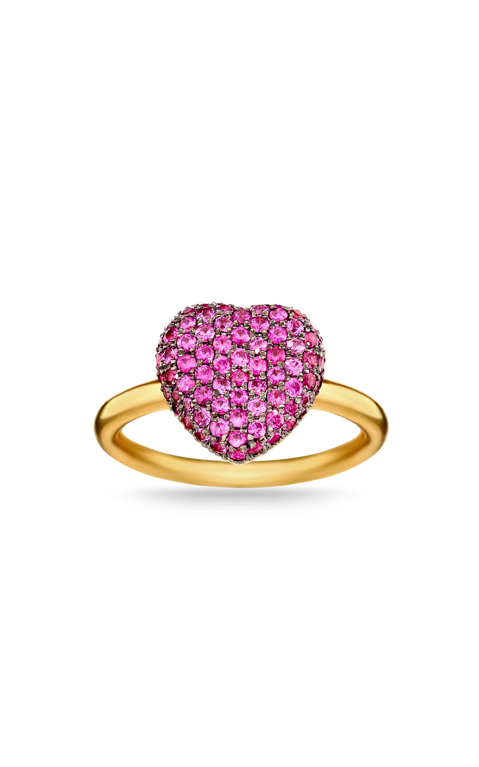 18K Yellow Gold Agape Bella Pink Sapphire Ring