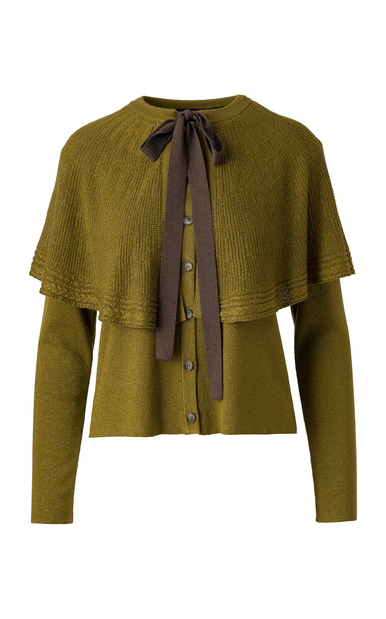 SIEDRÉS Herian Cape-Detailed Knit Cardigan