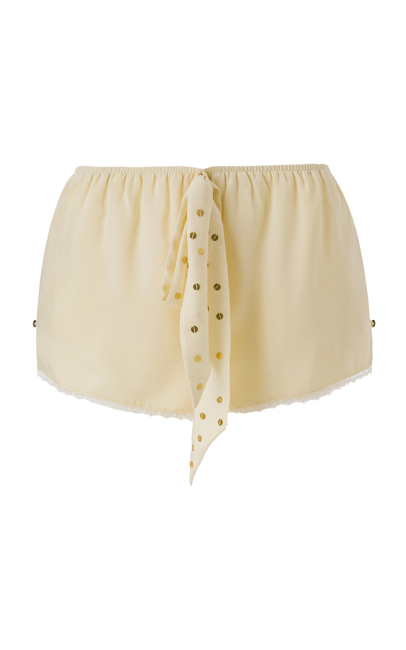 SIEDRÉS Mojja Lace-Trimmed Crepe Shorts