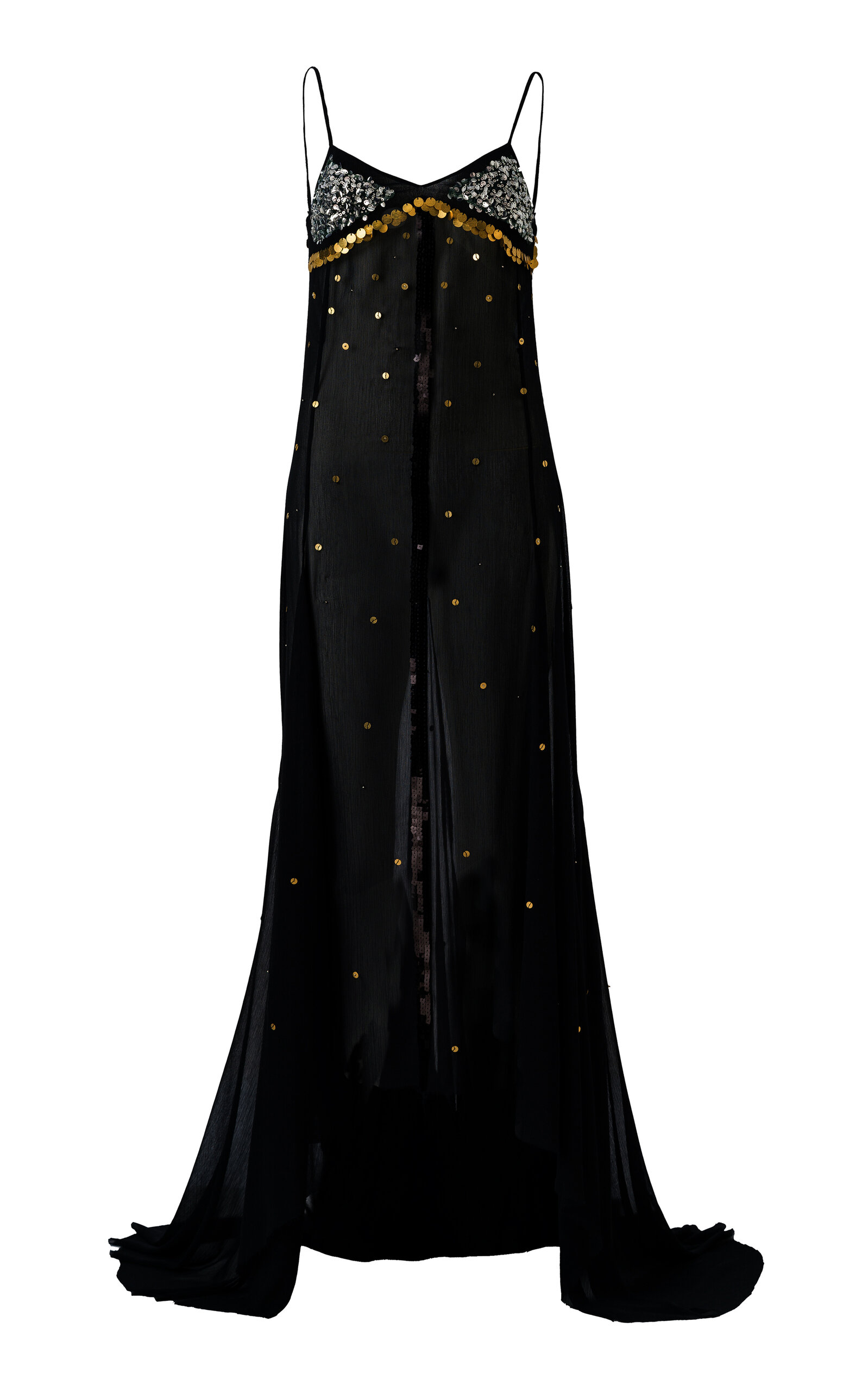 SIEDRÉS Vesina Embellished Chiffon Maxi Dress