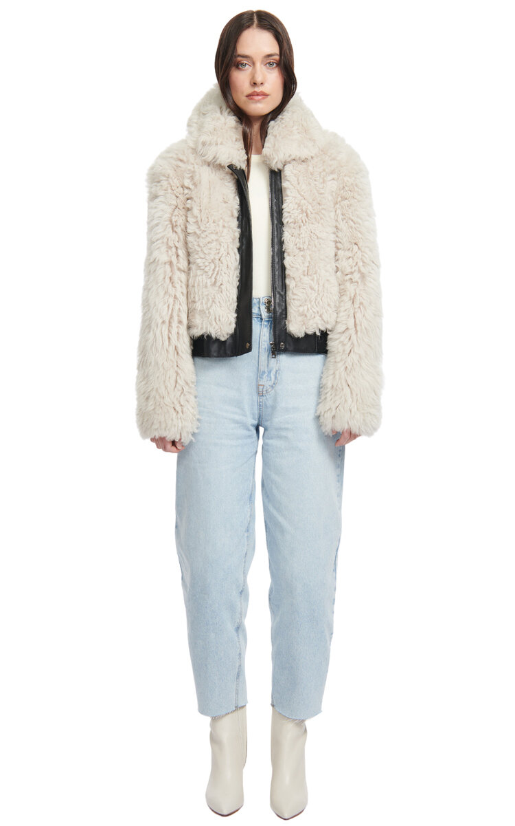 Parma Wool-Out Cropped Bomber Jacket