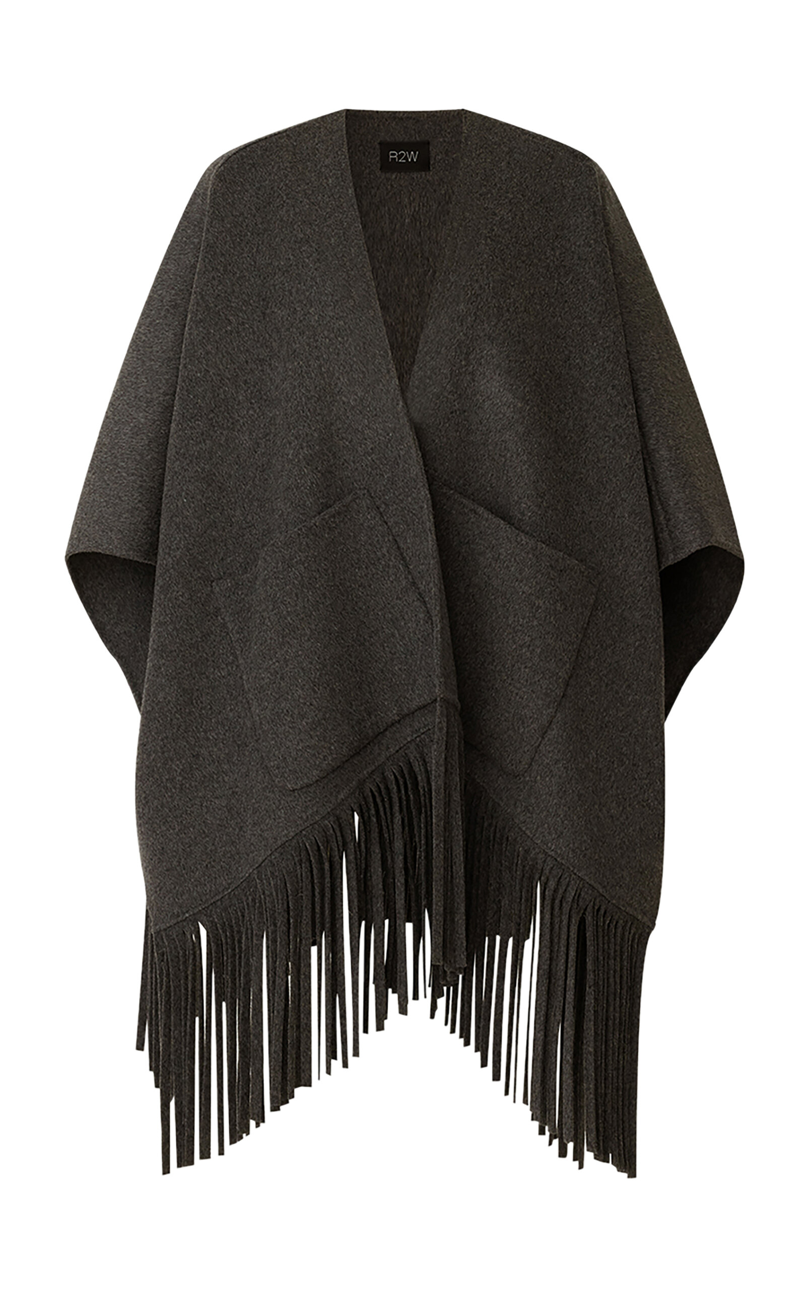 Fringed Wool Cape Coat