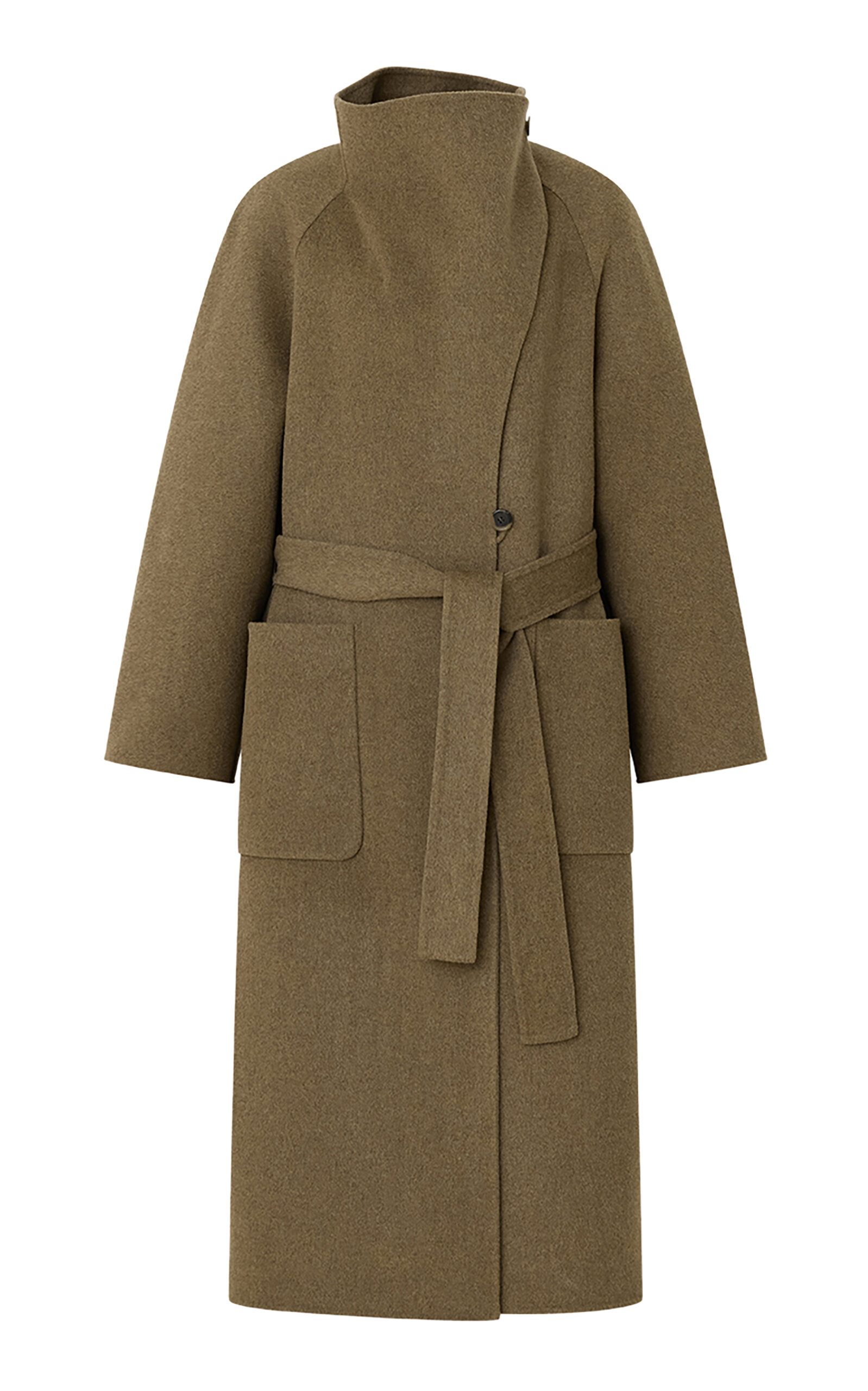 High Neck Wool Trench Coat