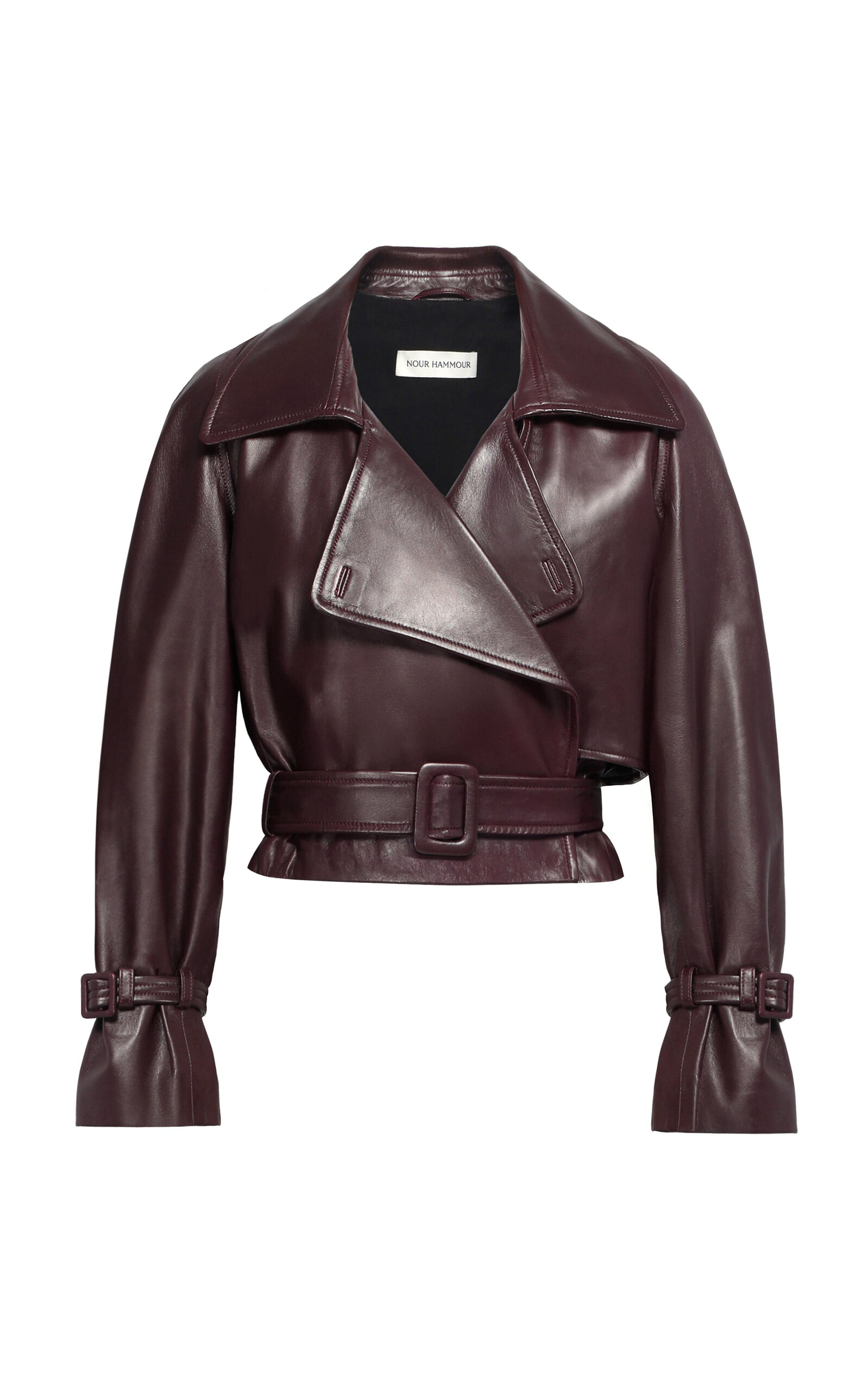 Hatti Lambskin Leather Cropped Jacket