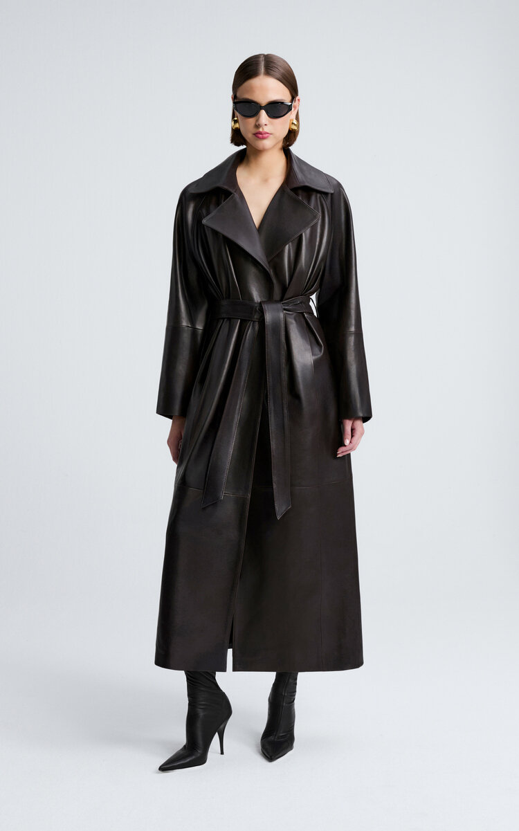 Althea Lambskin Leather Trench