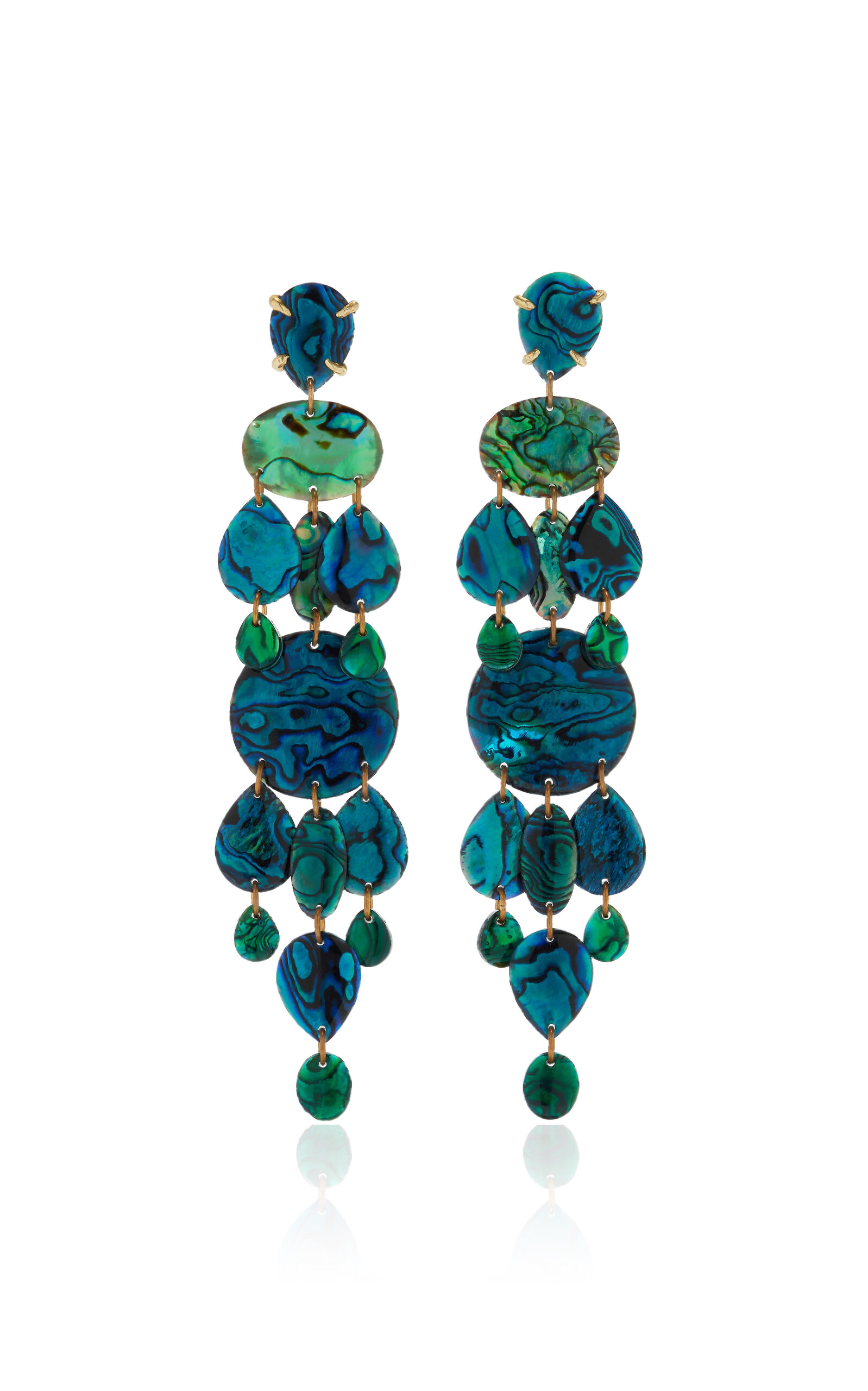 Abalone and Bronze Chandelier Earrings