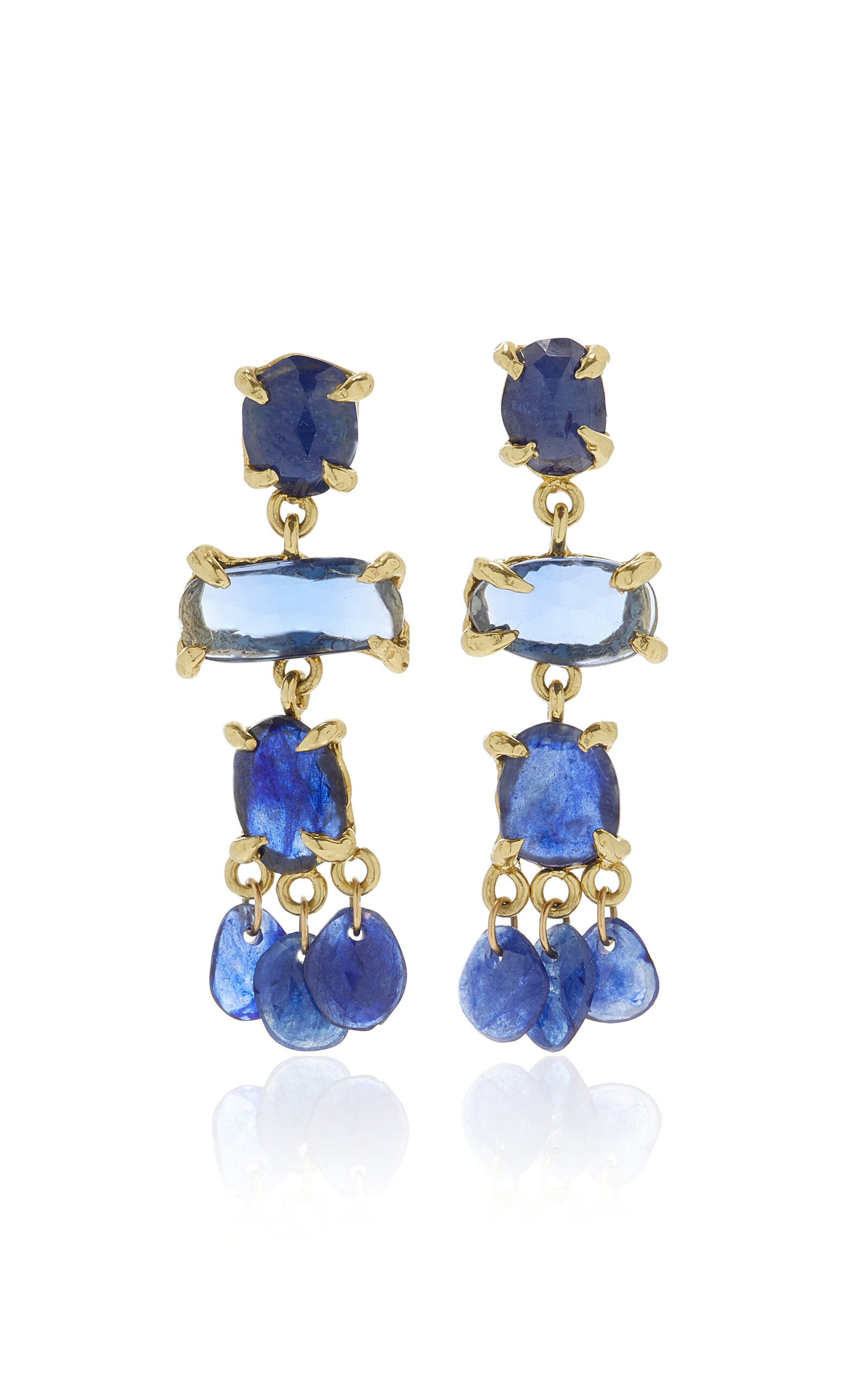 Blue Sapphire Mini Chandelier Earrings