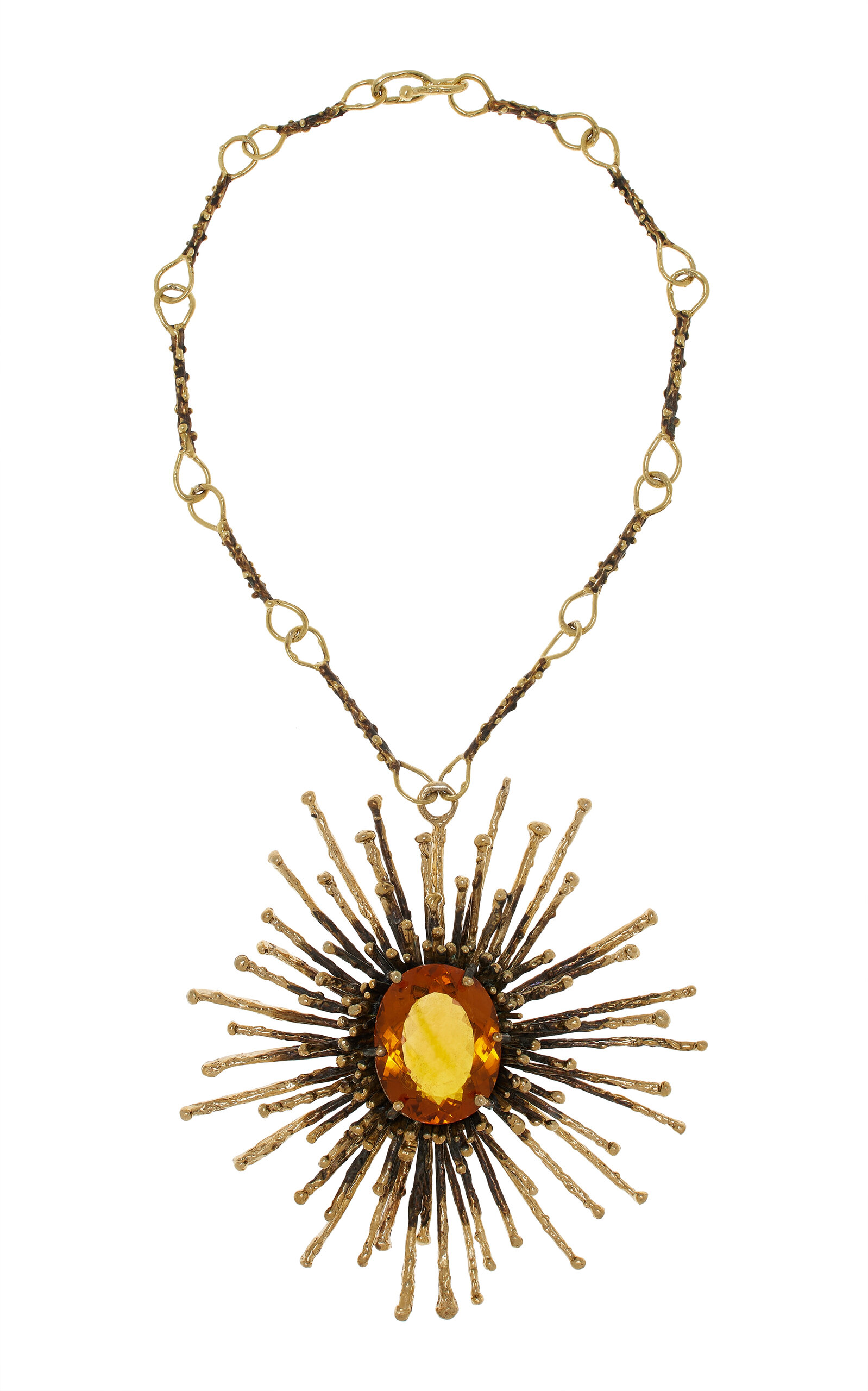 Citrine and Bronze Madeira Starburst Necklace