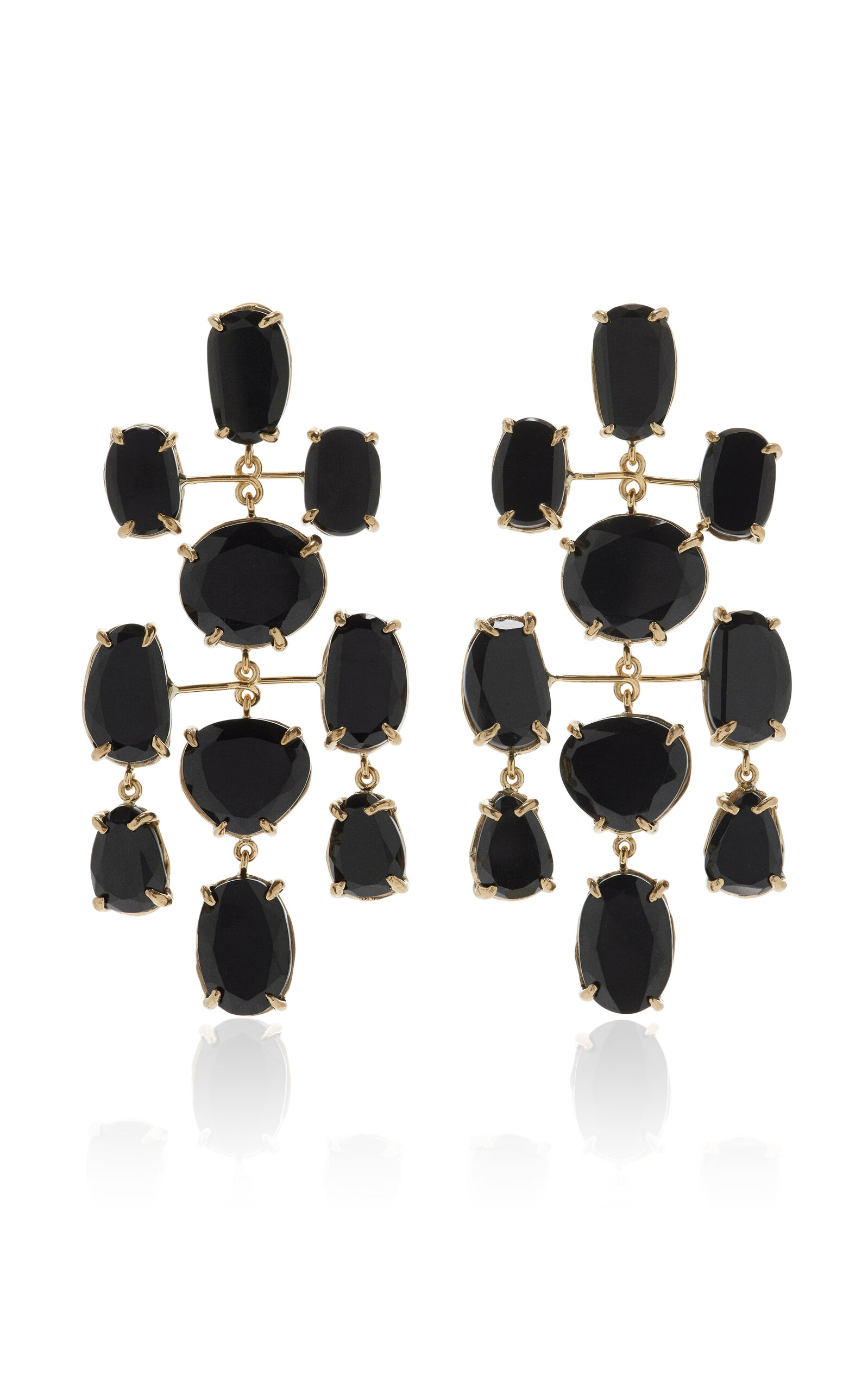 Wyoming Black Jade Chandelier Earrings