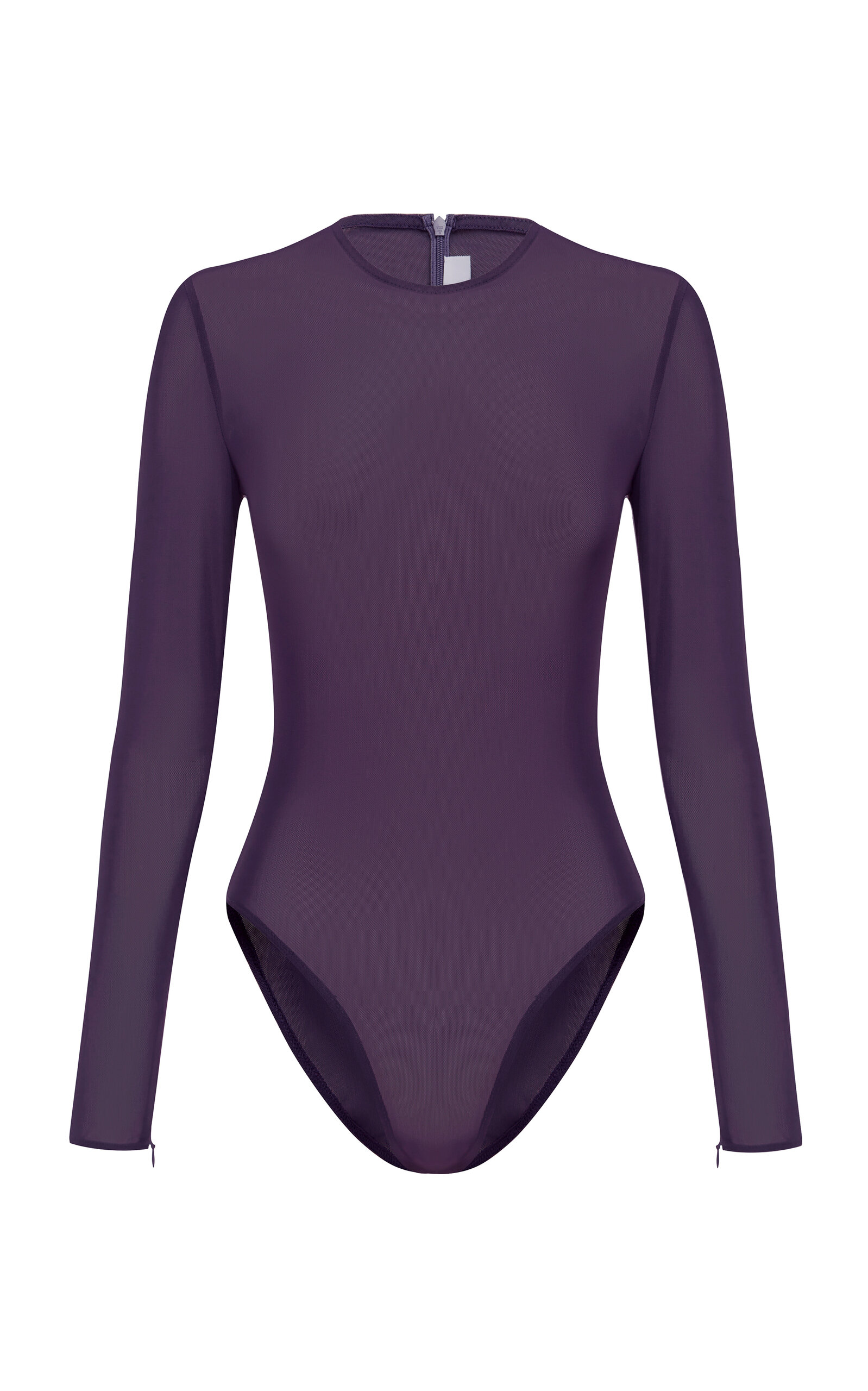 Long-Sleeve Power Mesh Bodysuit