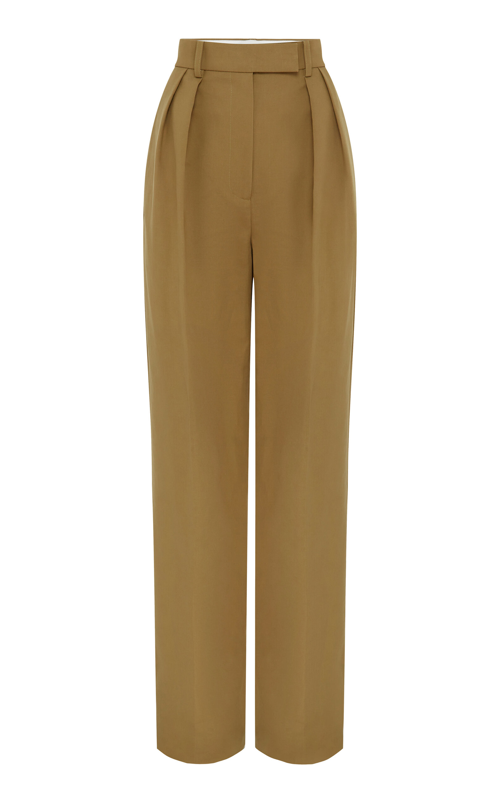 Tailored Cotton Straight-Leg Pants