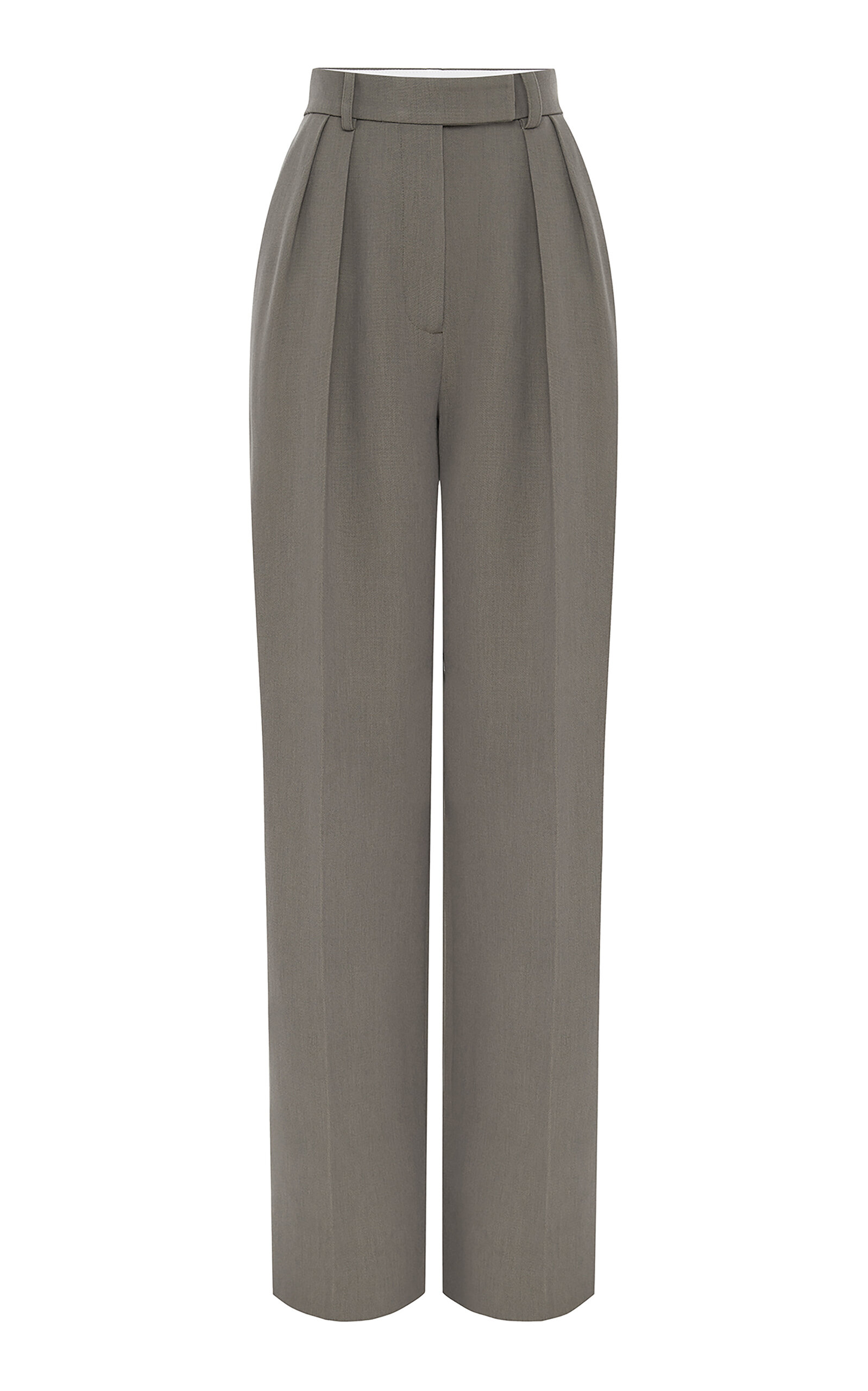 Tailored Wool-Blend Straight-Leg Pants