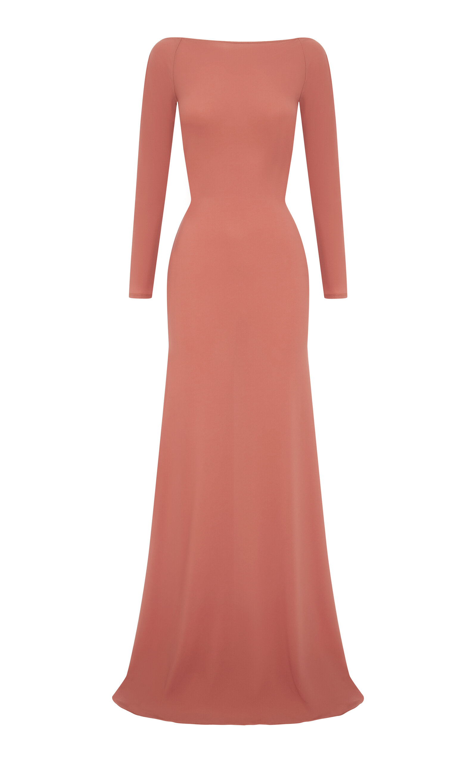 Open-Back Twist Crepe Jersey Gown