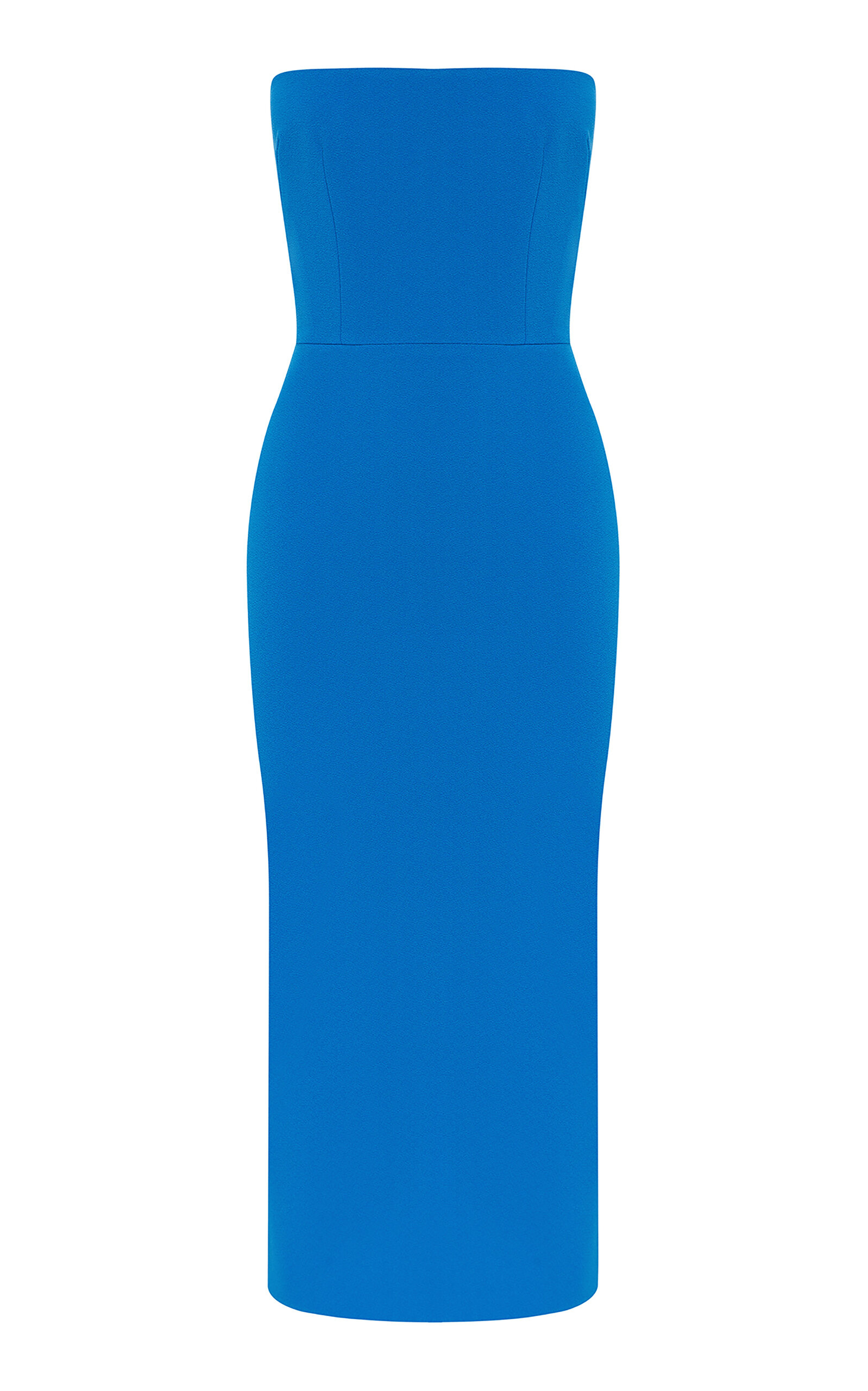 Strapless Stretch Crepe Midi Dress