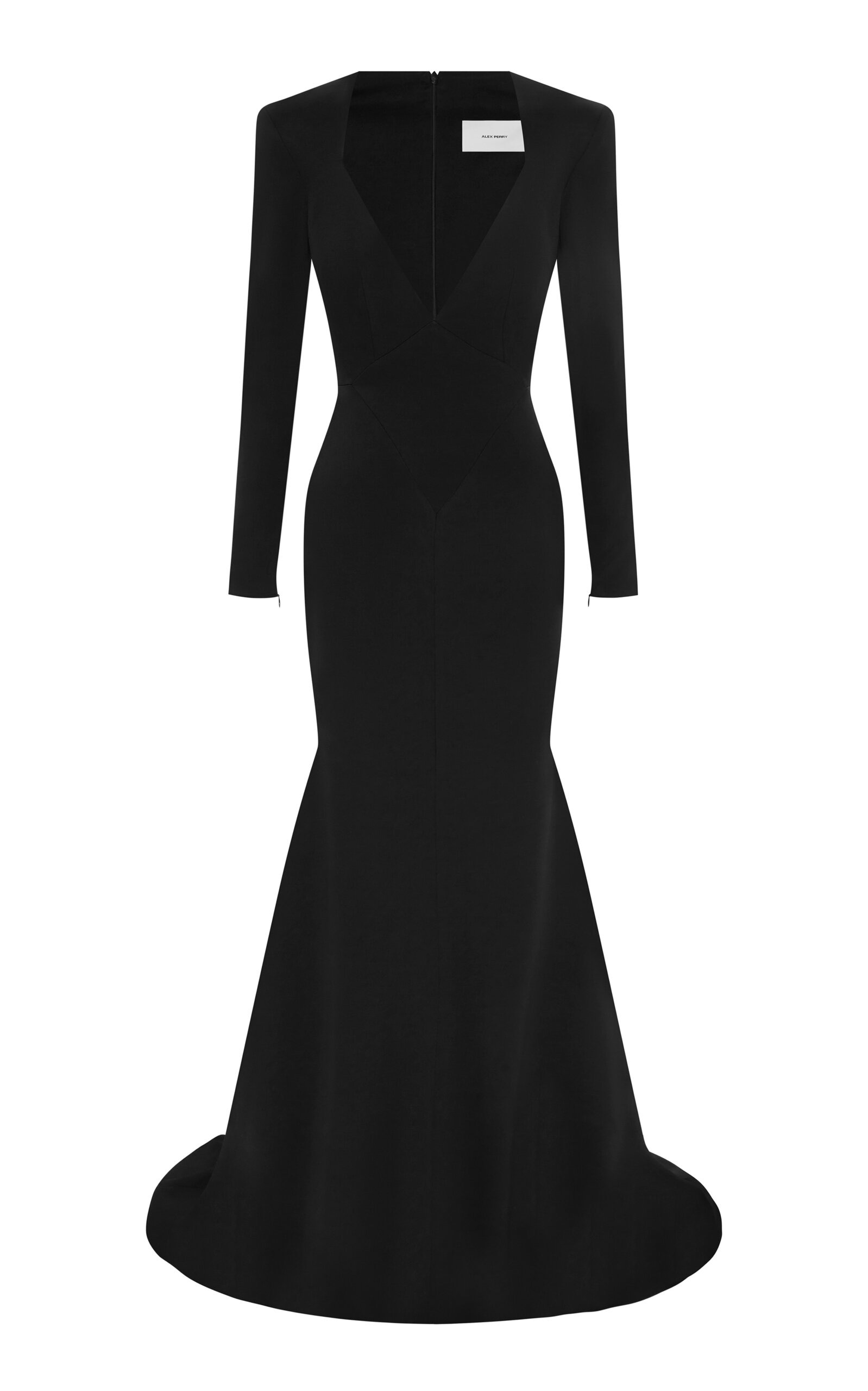 Paneled Satin Crepe Gown