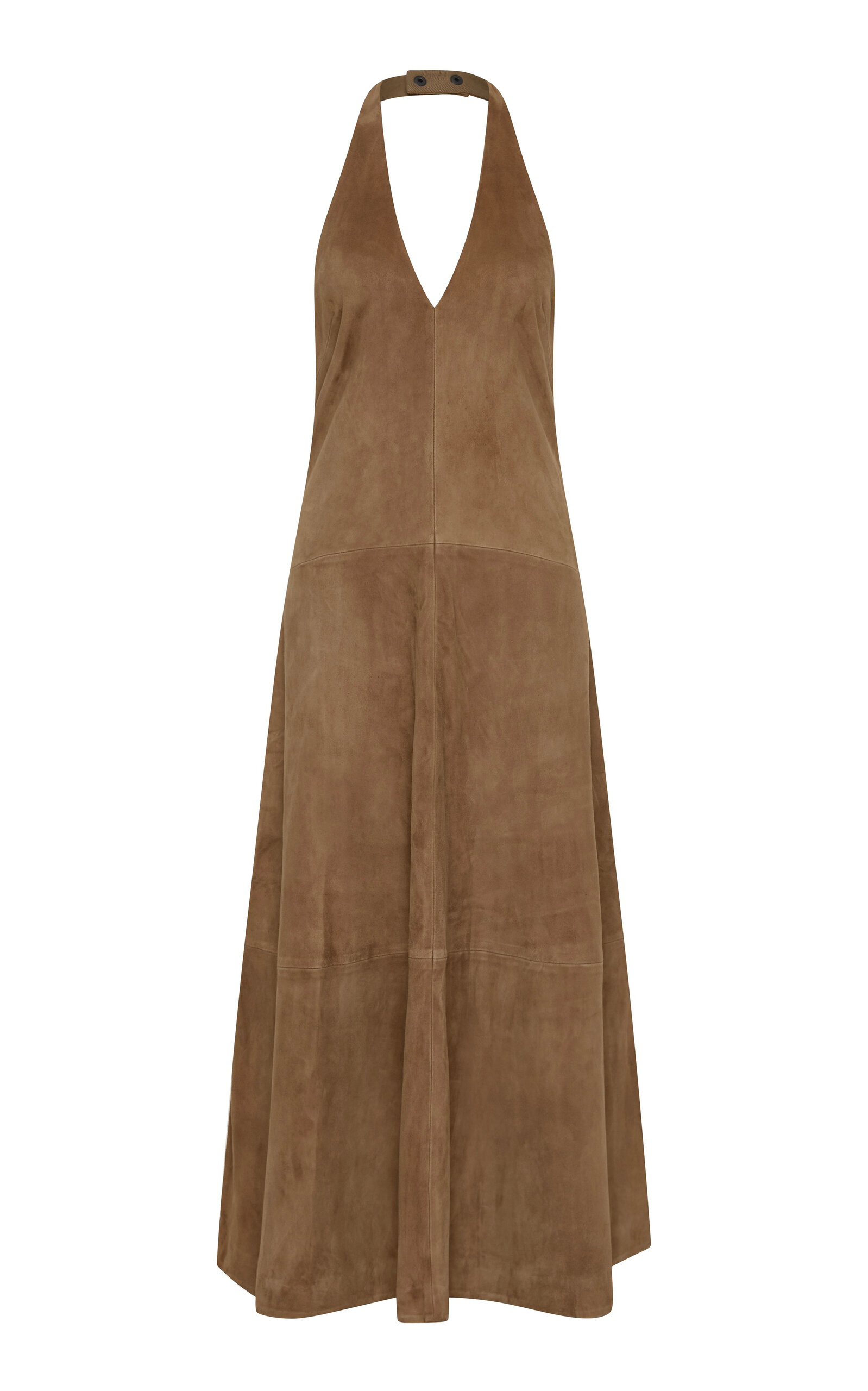 Halter Suede Maxi Dress