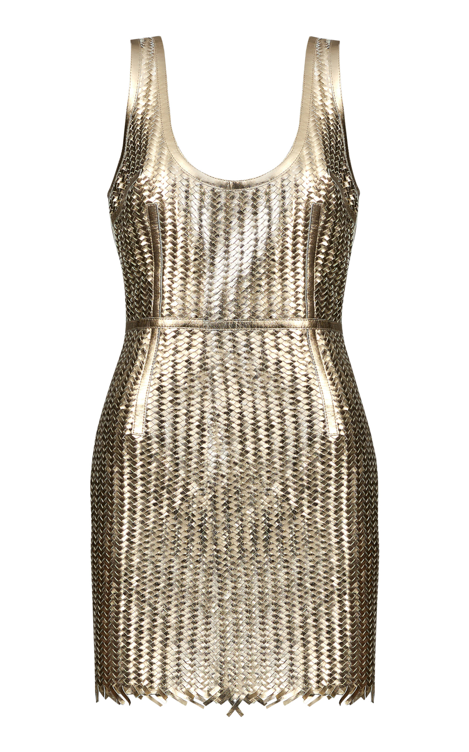 Manu Metallic Leather Mini Dress