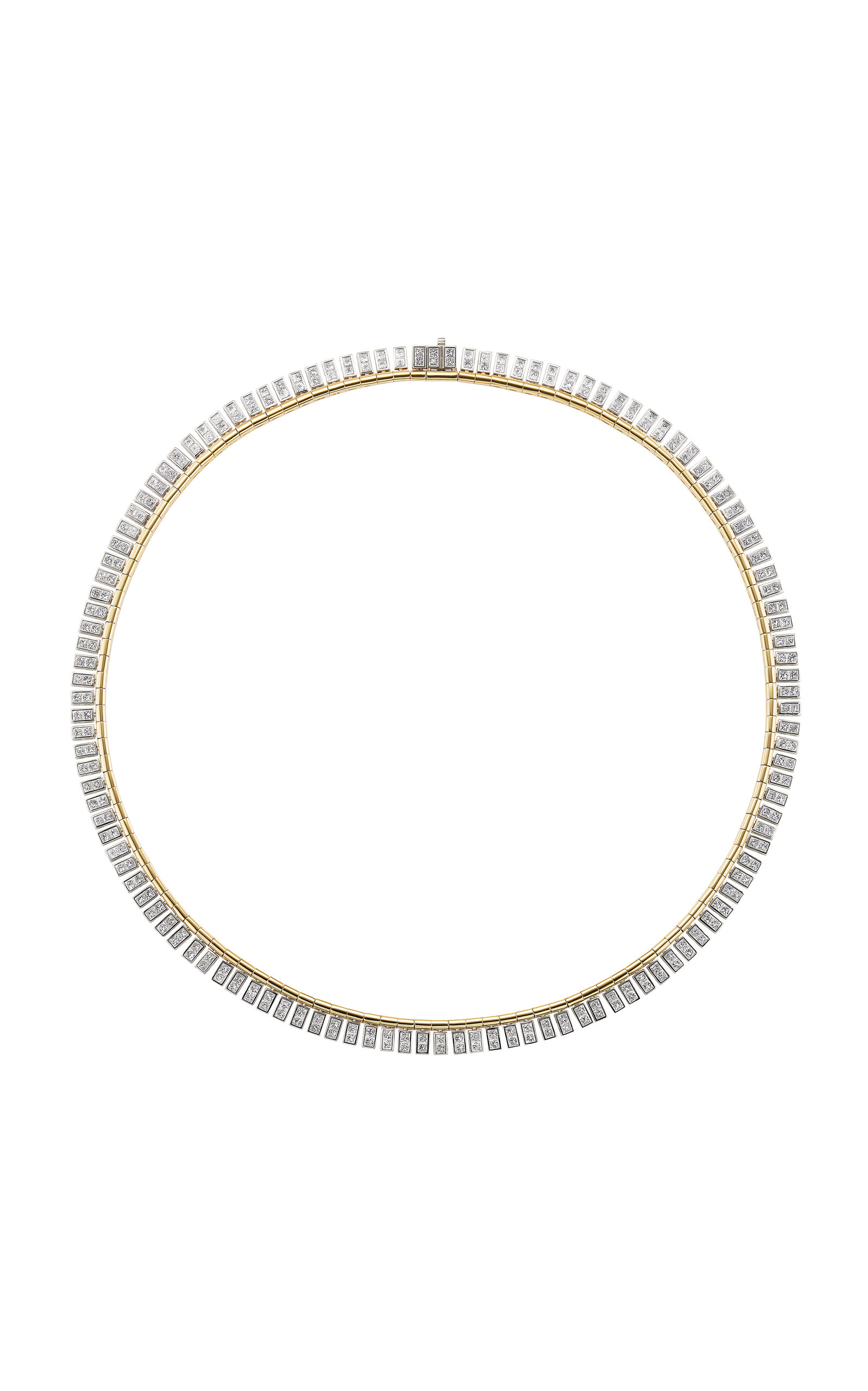 18K Yellow and White Gold Fringe Necklace